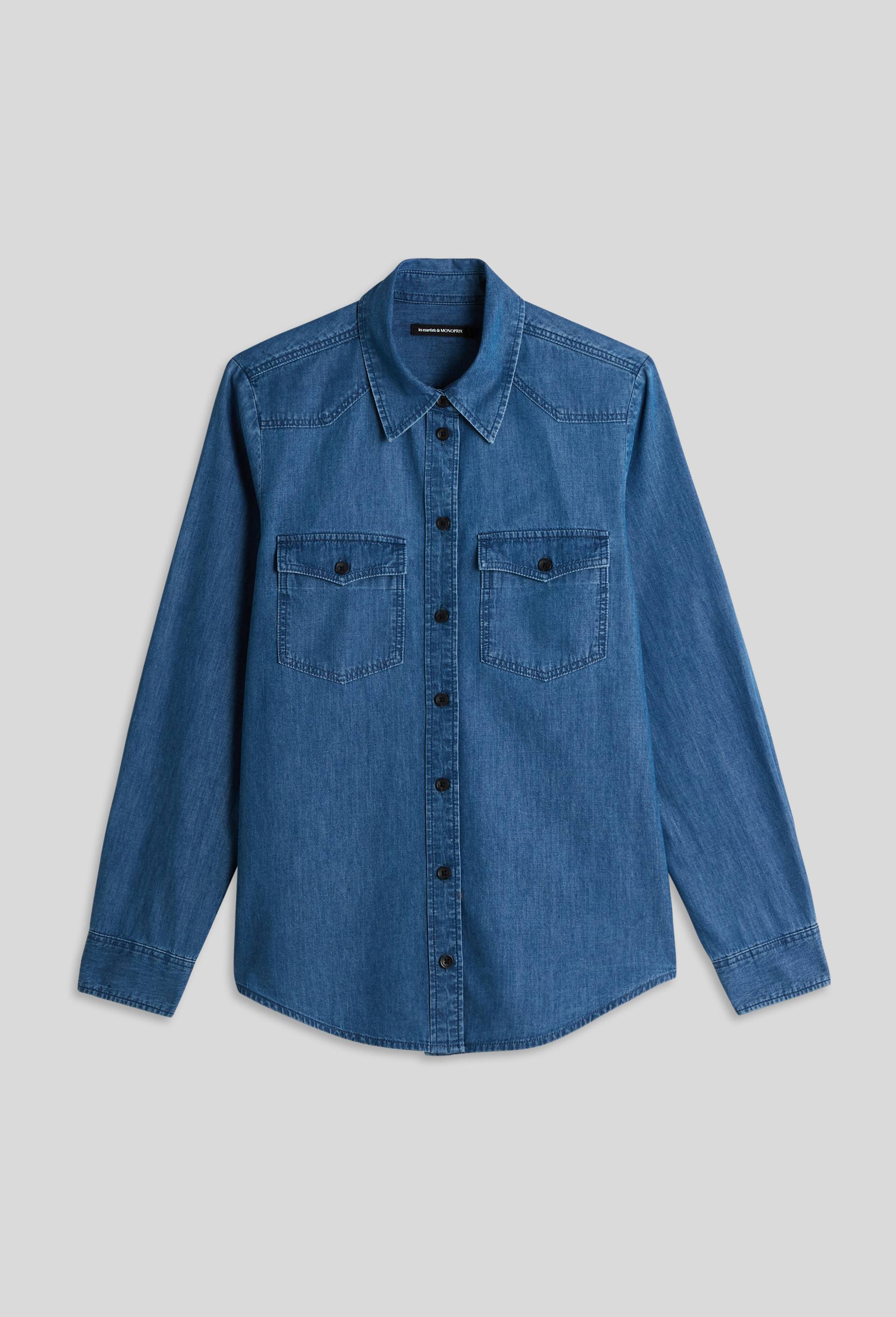 Chemise en denim en coton BIO, certifi&eacute; GOTS, Bleu clair, large image number 2