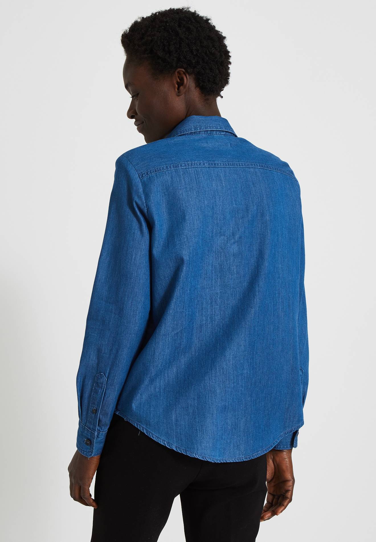 Chemise en denim en coton BIO, certifi&eacute; GOTS, Bleu clair, large image number 4.0