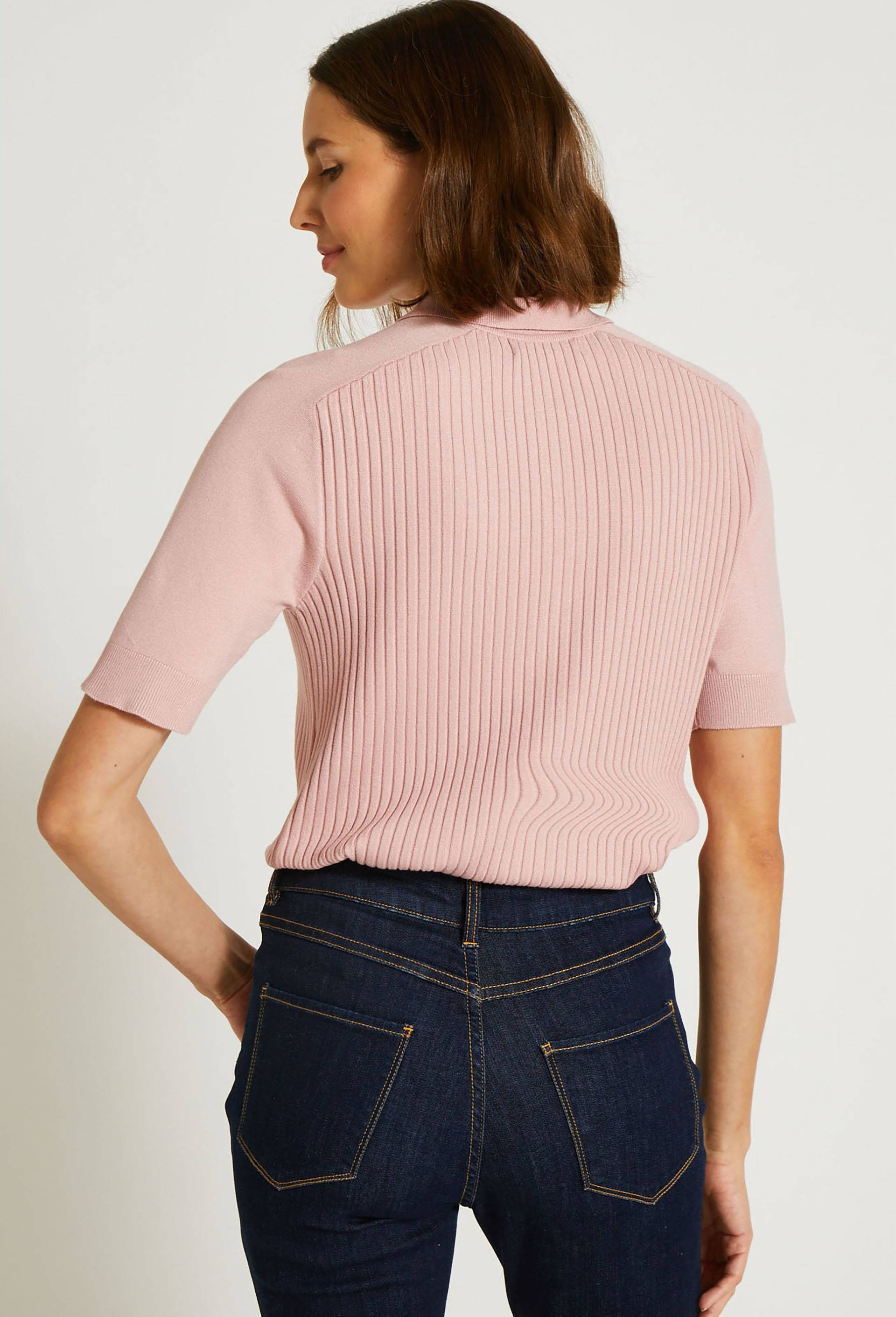 Polo manches courtes en viscose EcoVero et polyamide, certifié Oeko-Tex, Rose, large image number 1