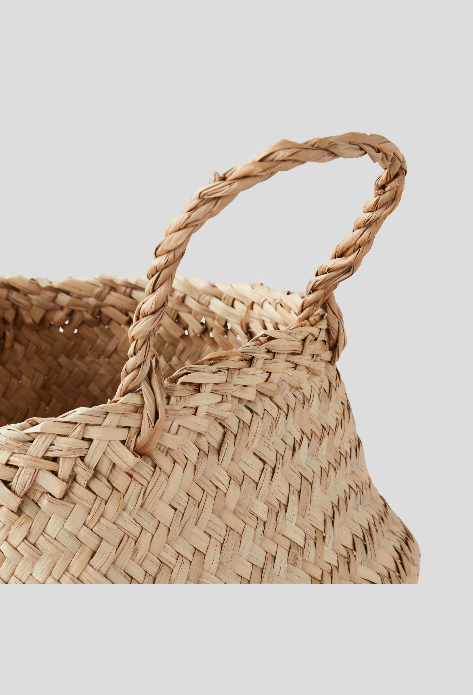 Panier avec anses en jonc de mer, 34 x 27 cm, Beige clair, large image number 1