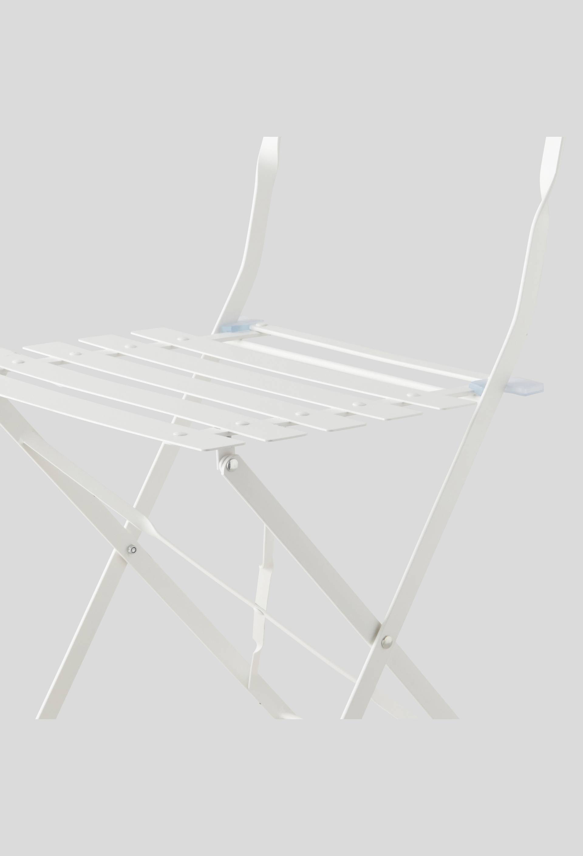 chaise en m&eacute;tal avec lattes, 40 x 80 x 40 cm, Blanc, large image number 1