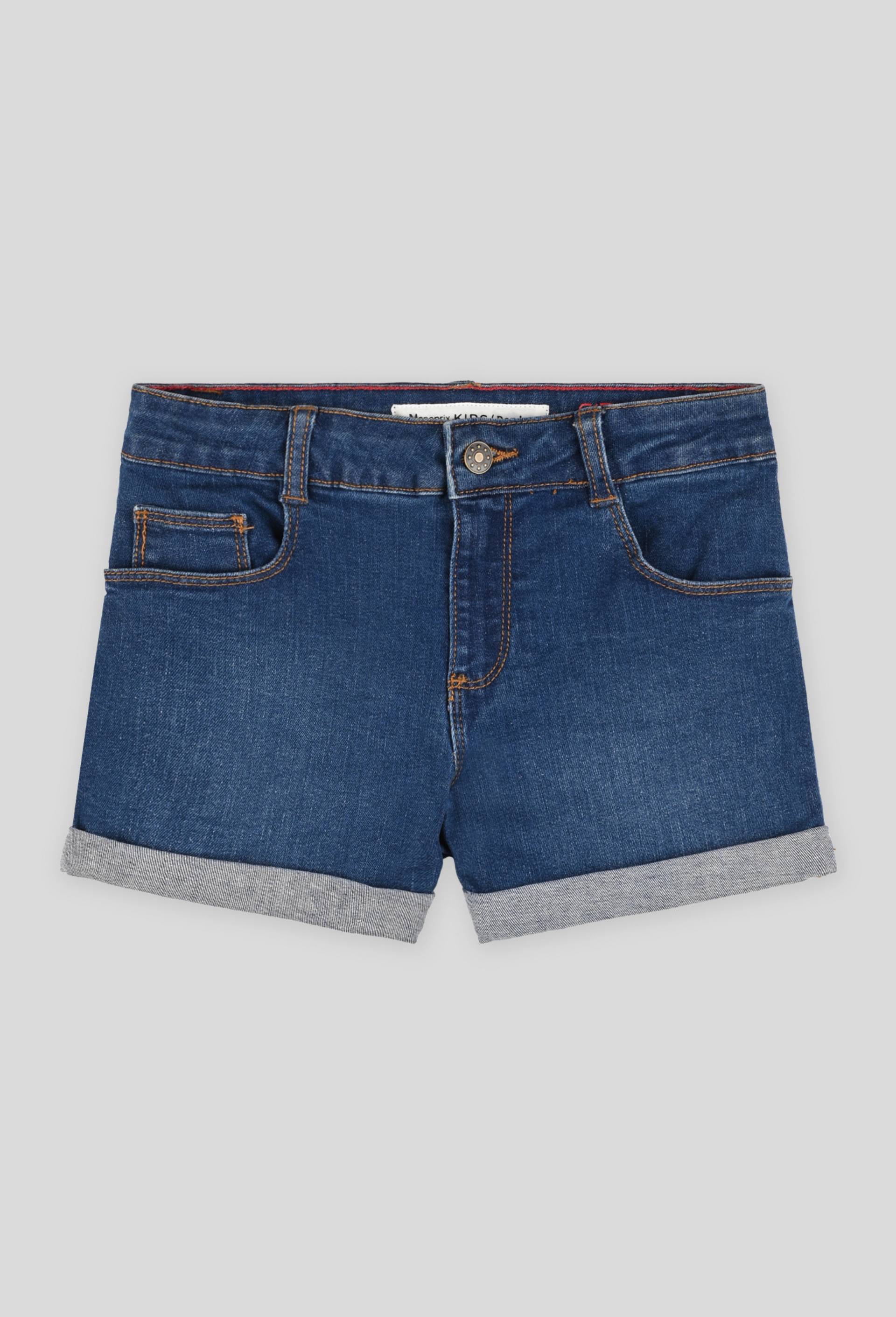 Short en jean, certifi&eacute; OEKO-TEX, Bleu fonc&eacute;, large image number 0