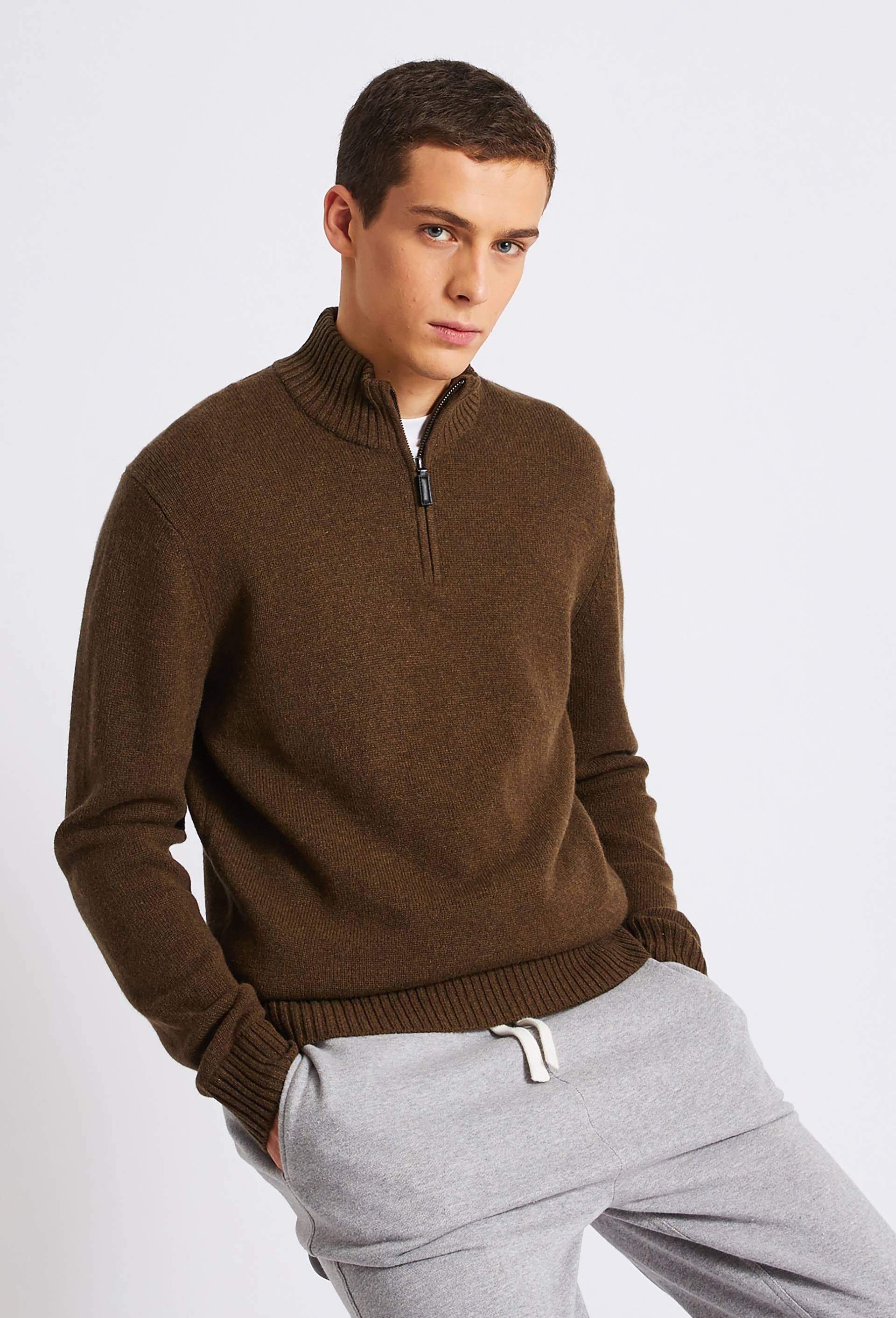 Pull en cachemire, Vert foncé, swatch image