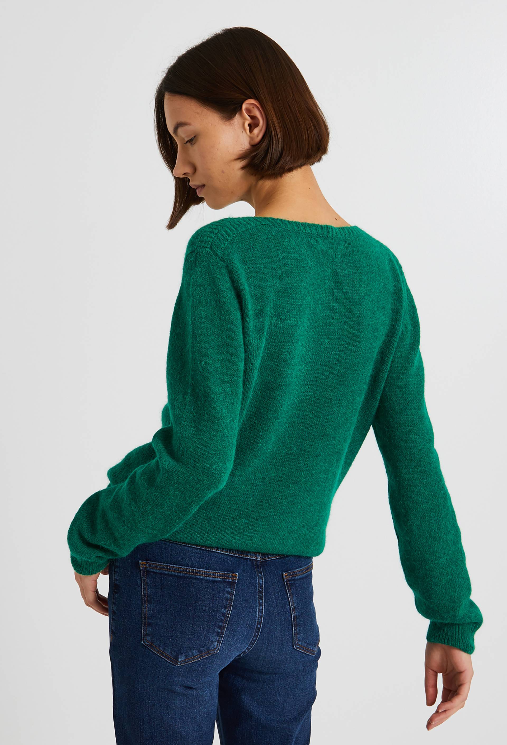 Pull contenant de la laine, Vert, large image number 1.0