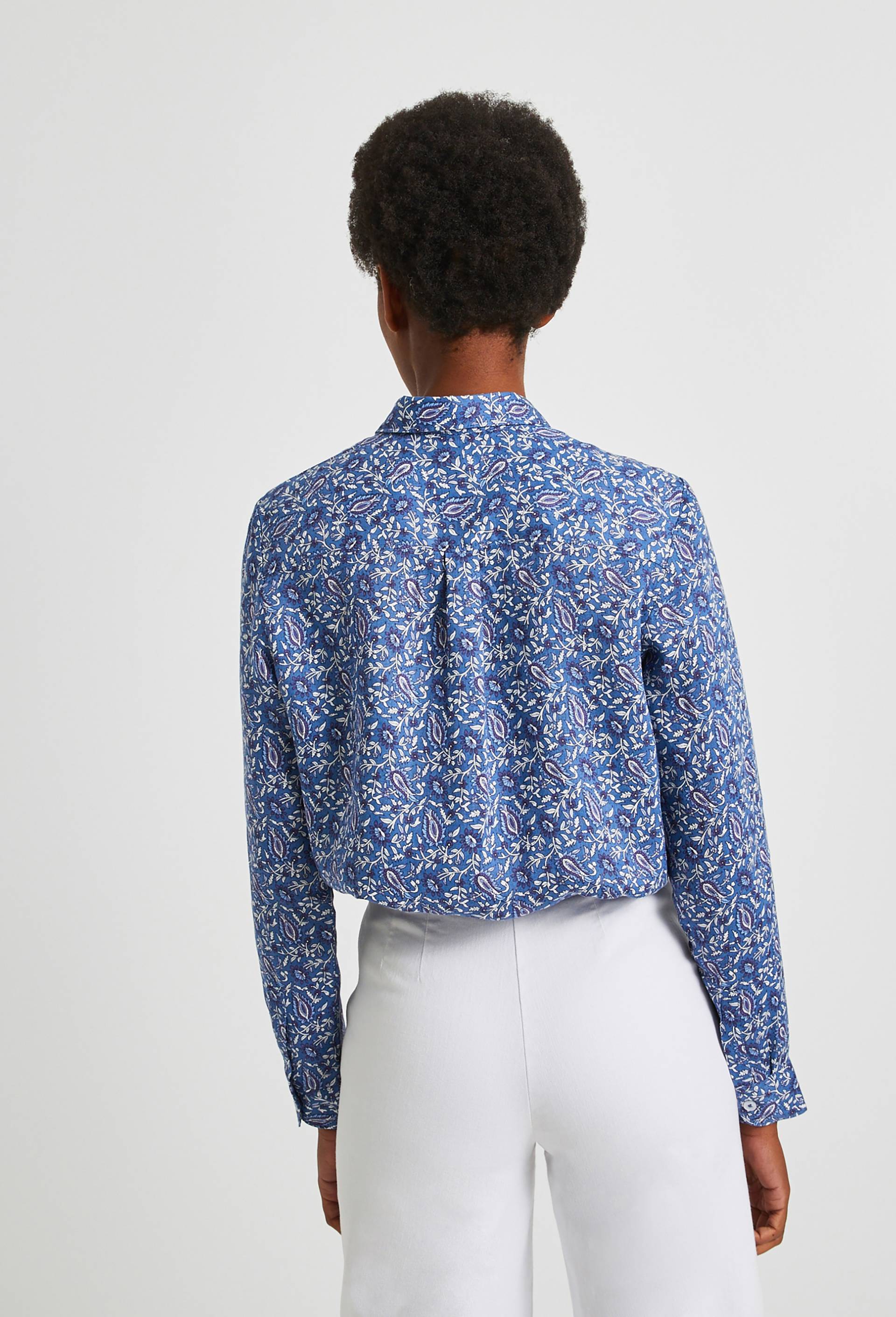 Chemise en lin à poche, Bleu, large image number 1.0