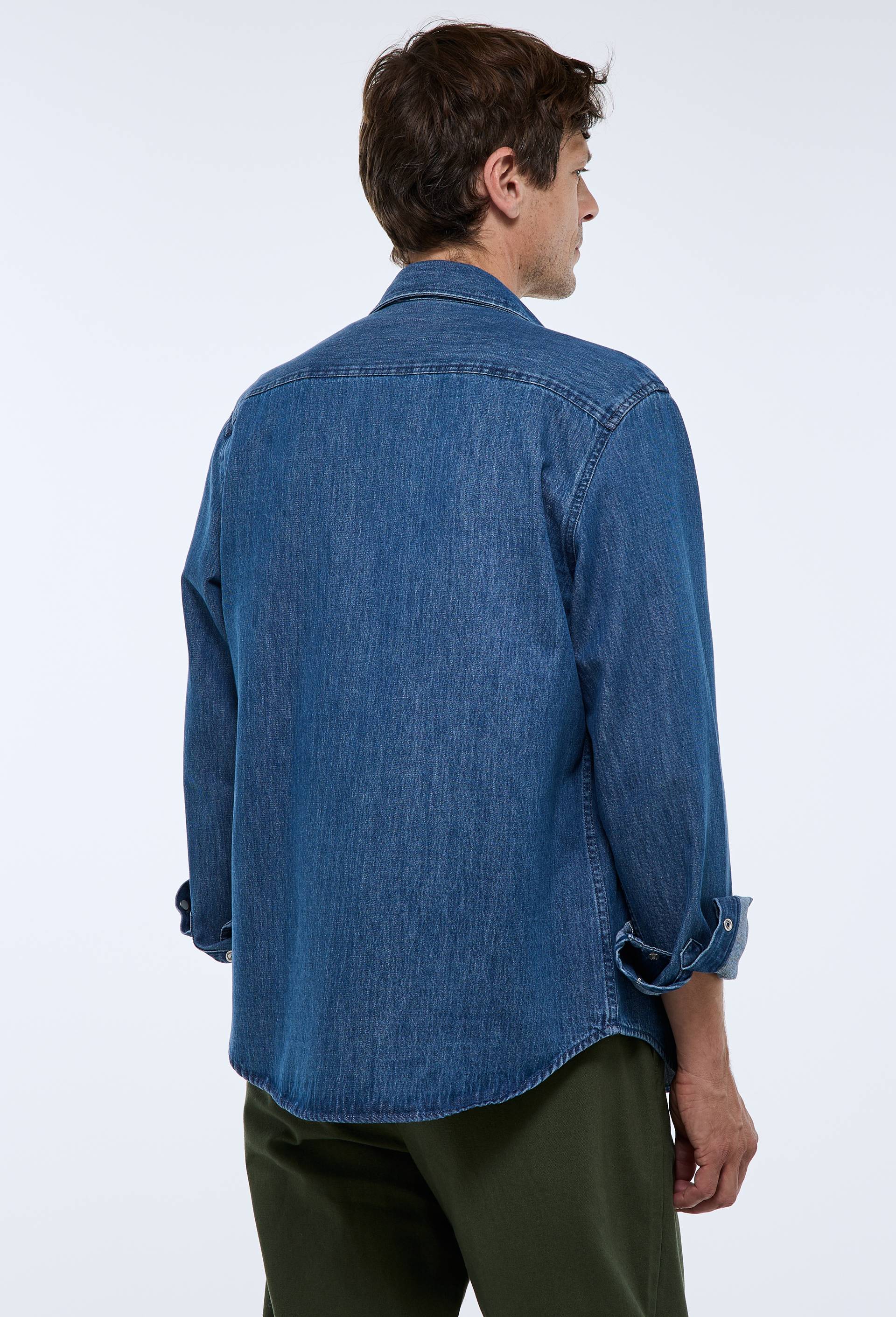 Chemise en jean en coton BIO GOTS, Bleu, large image number 1.0