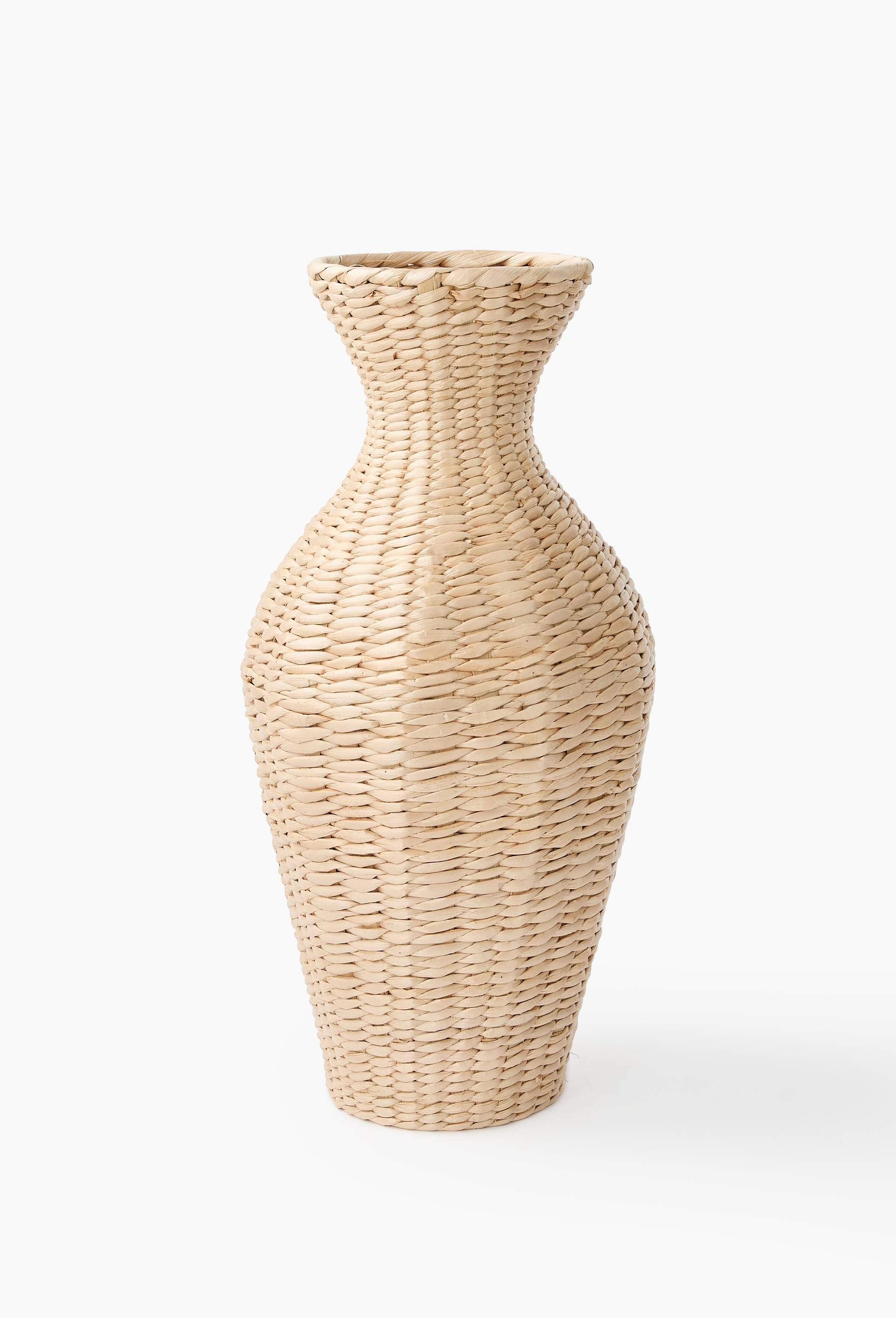 Vase d&eacute;coratif, 21xH42cm, en jacinthe d'eau, Beige clair, large image number 0