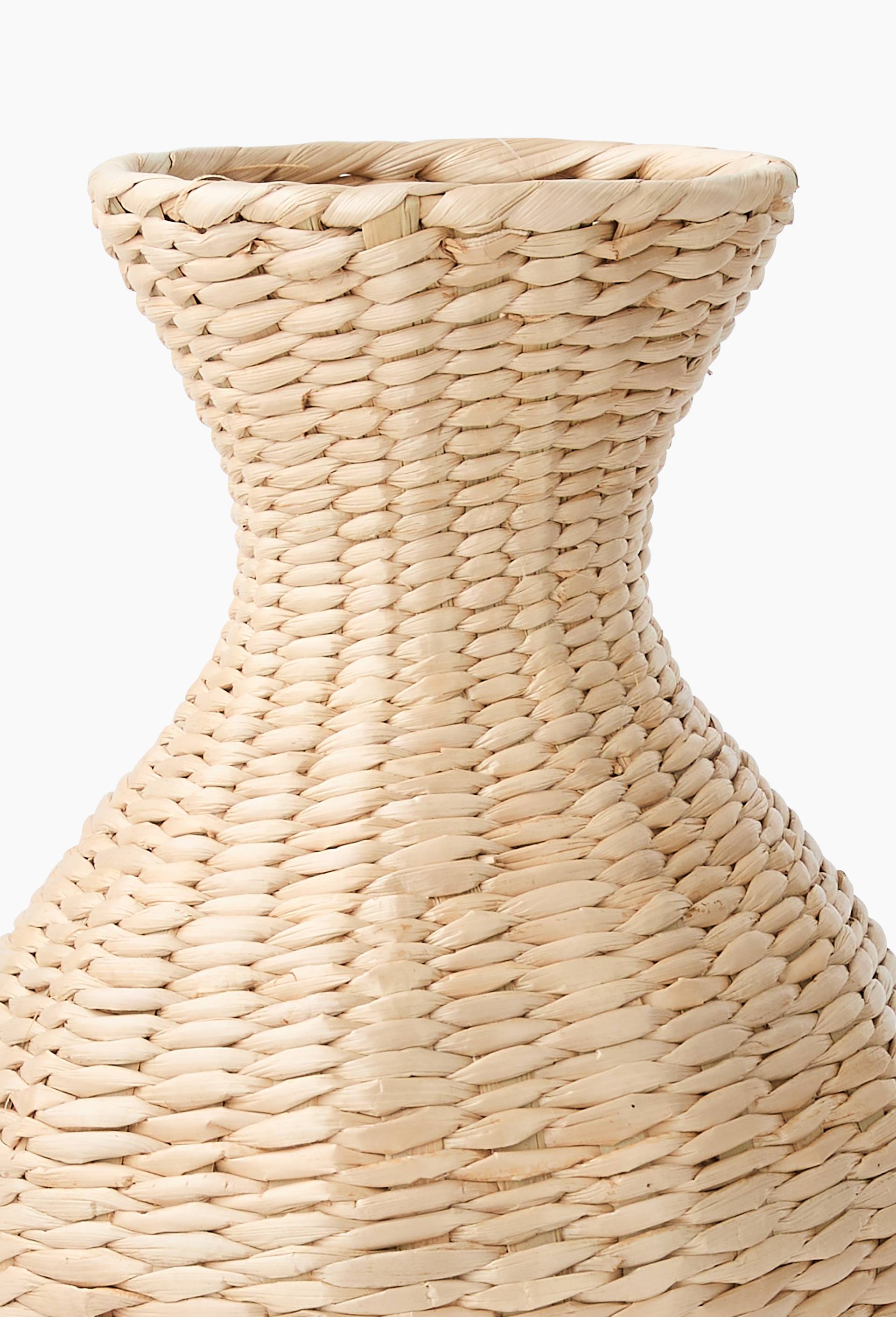 Vase d&eacute;coratif, 21xH42cm, en jacinthe d'eau, Beige clair, large image number 1