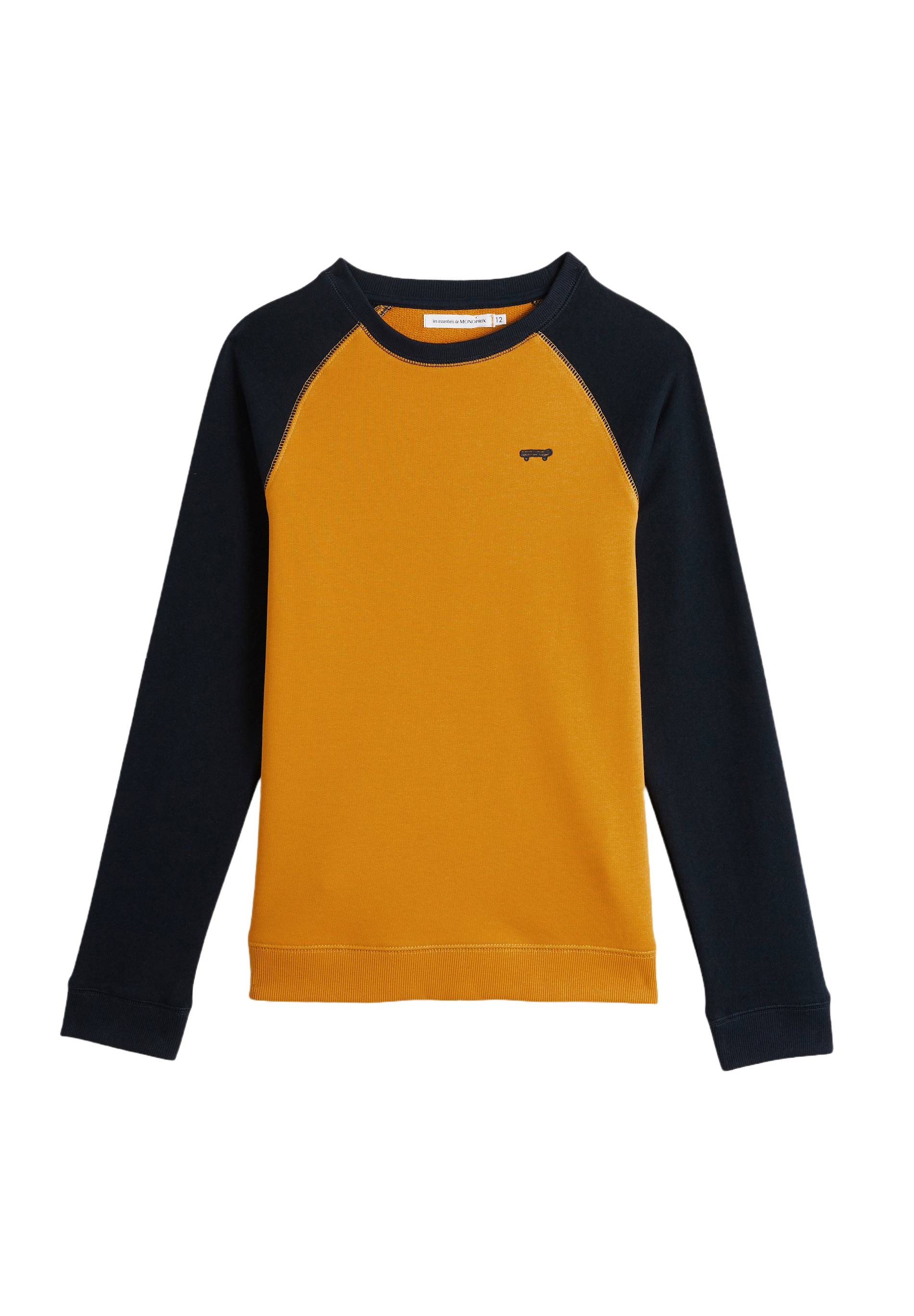 Sweat brodé en coton BIO, Jaune foncé, large image number 4.0