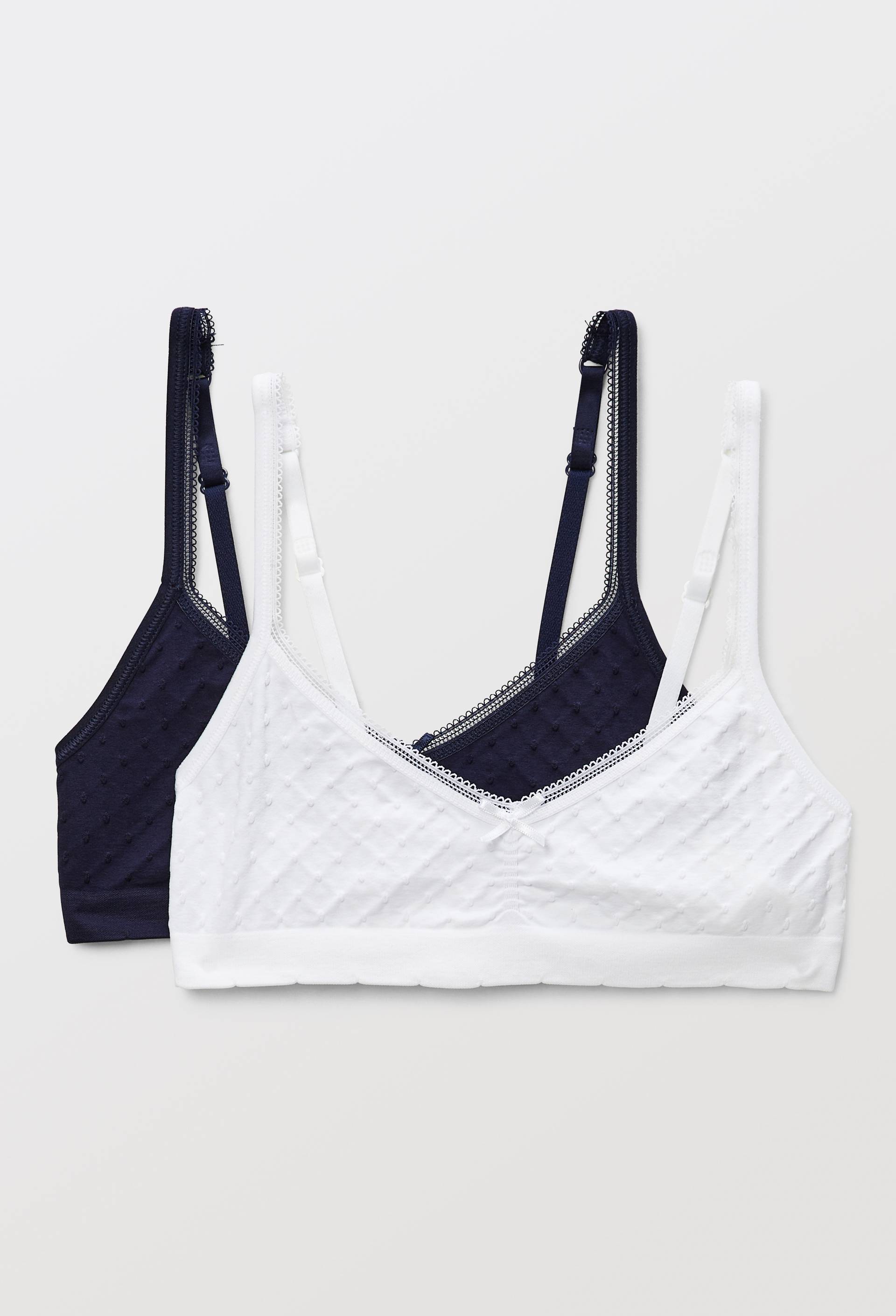 Lot de 2 brassi&egrave;res unies sans coutures, Bleu fonc&eacute;, large image number 0