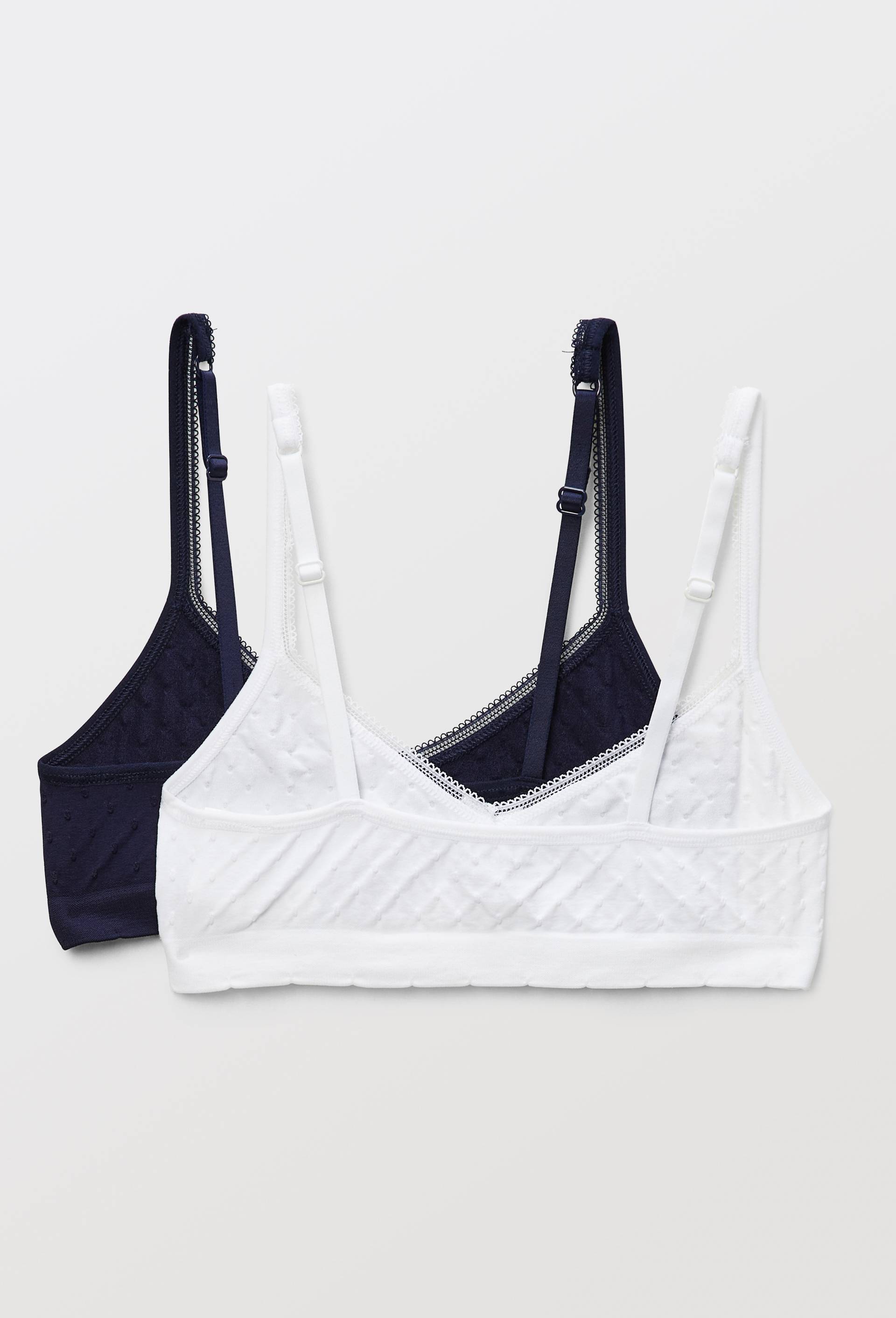 Lot de 2 brassi&egrave;res unies sans coutures, Bleu fonc&eacute;, large image number 1.0