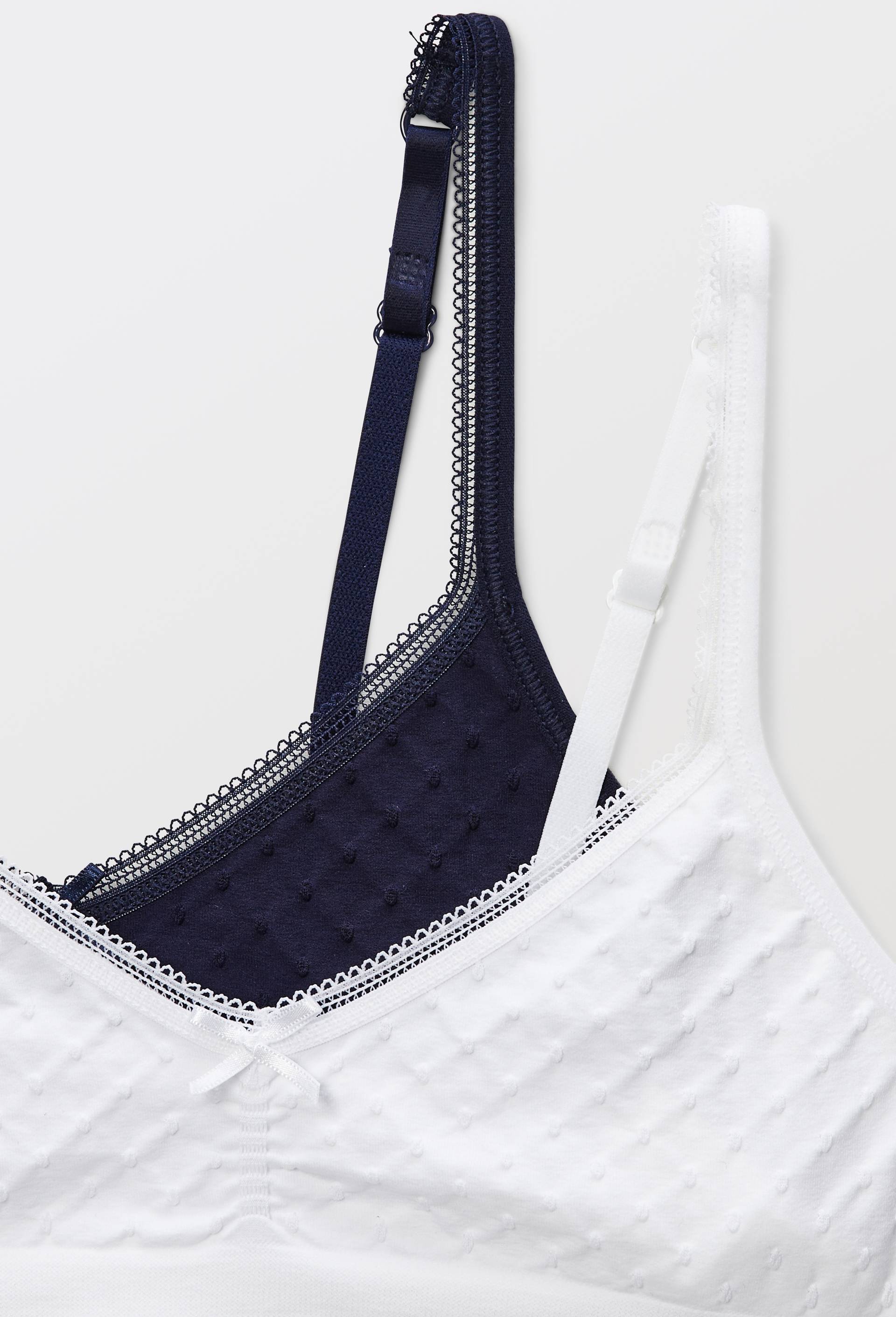 Lot de 2 brassi&egrave;res unies sans coutures, Bleu fonc&eacute;, large image number 2