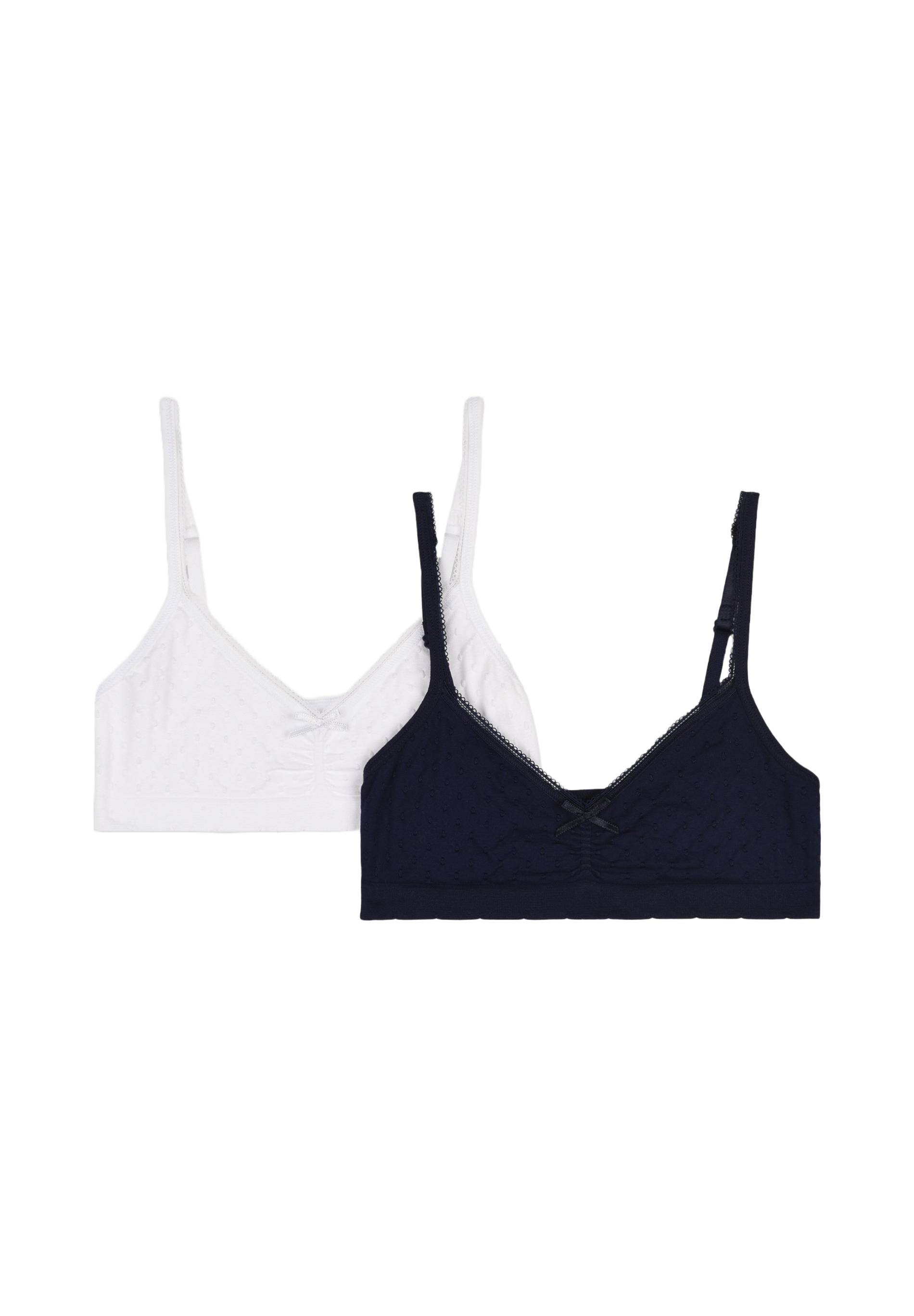 Lot de 2 brassi&egrave;res unies sans coutures, Bleu fonc&eacute;, large image number 3