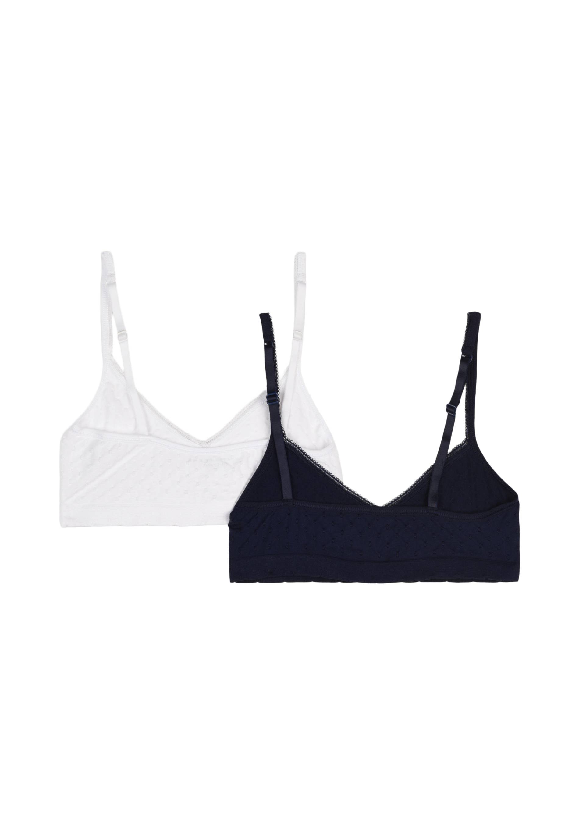 Lot de 2 brassi&egrave;res unies sans coutures, Bleu fonc&eacute;, large image number 4