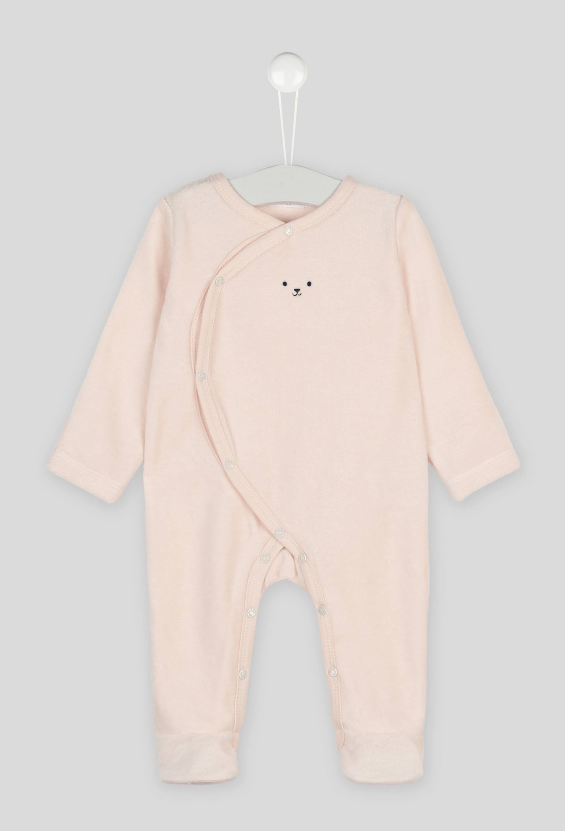 Dors bien en velours en coton BIO GOTS, Rose clair, swatch image