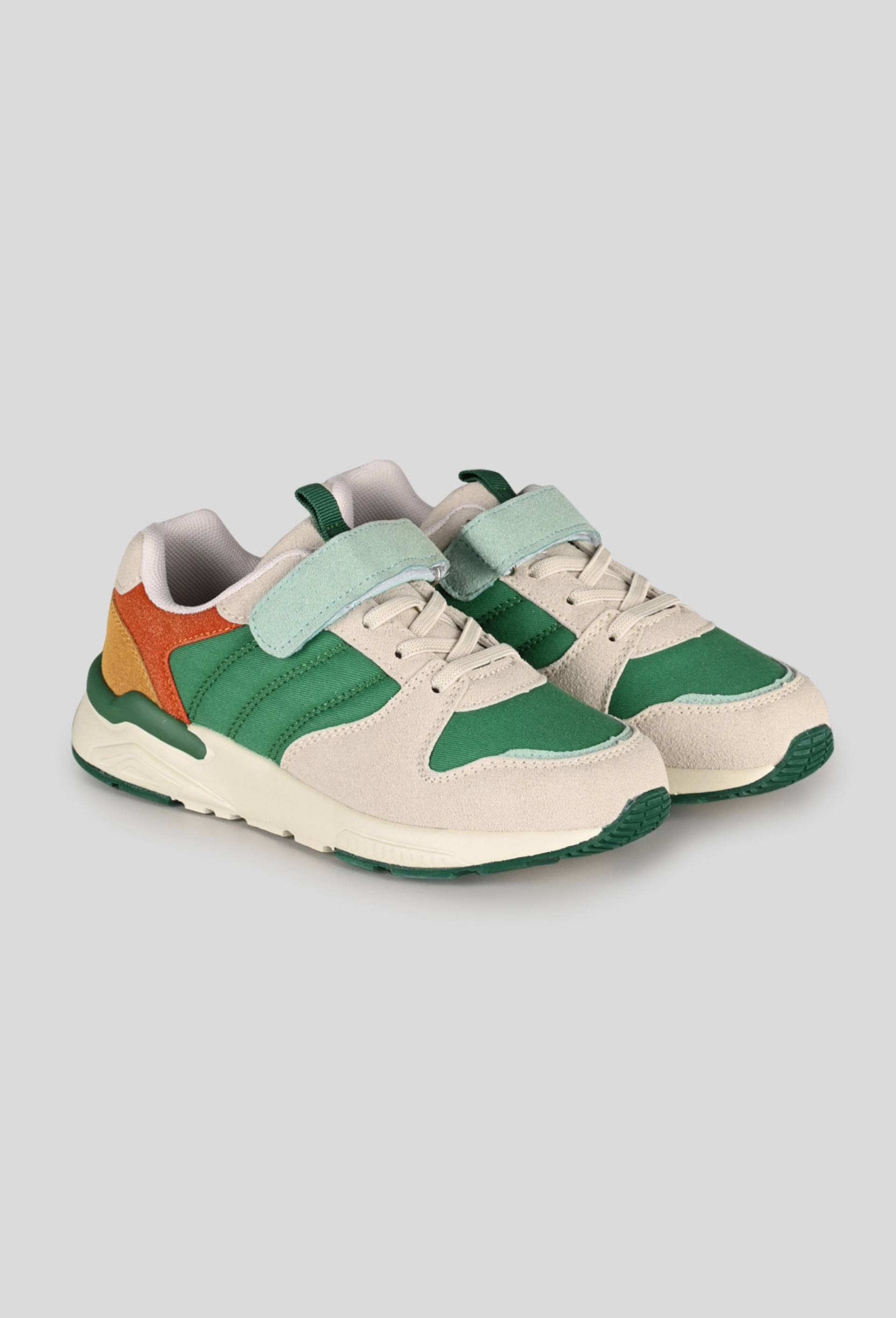 Chaussures de sport à lacet et scratch, Vert, large image number 1