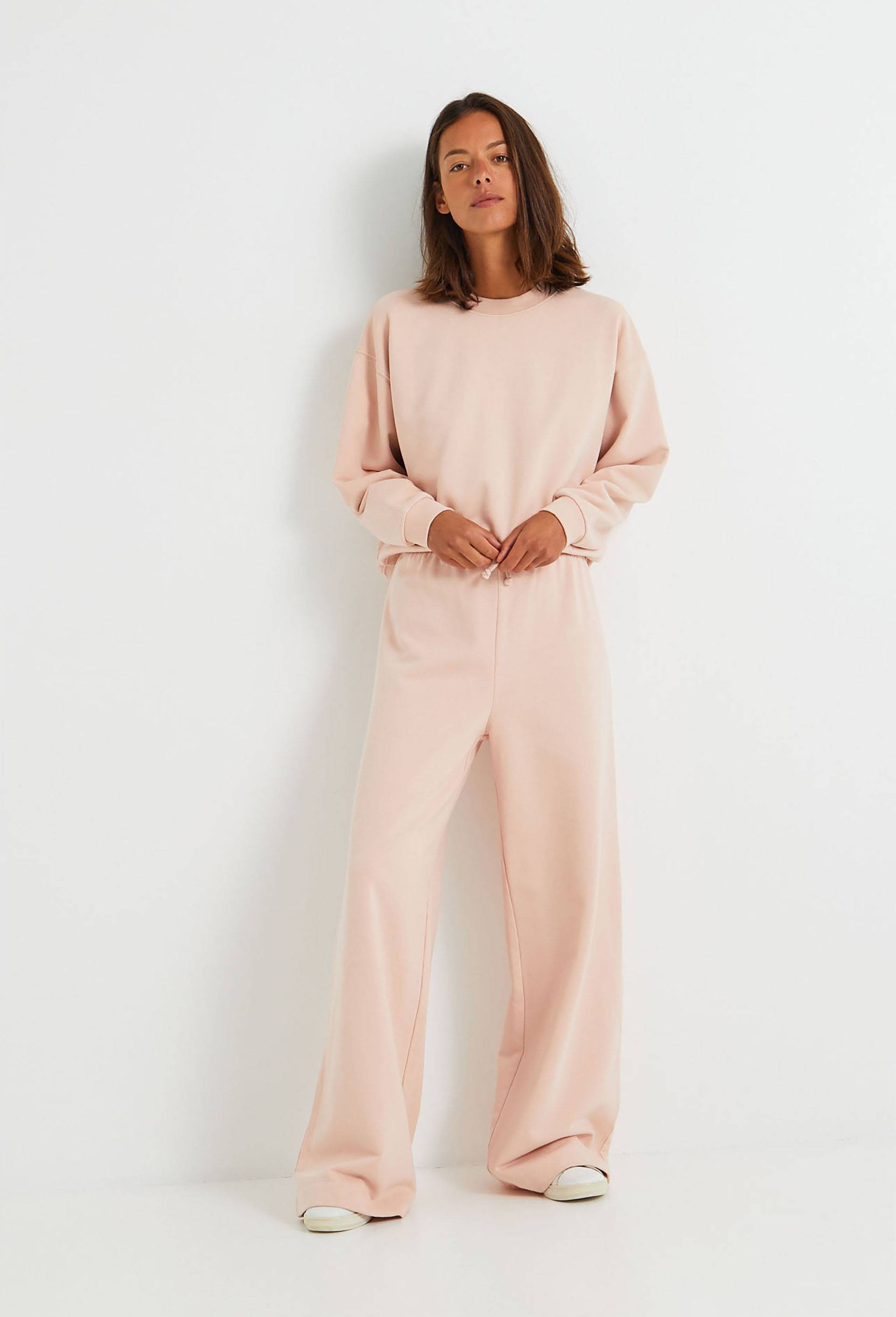 Pantalon large moletonné, Rose, large image number 0