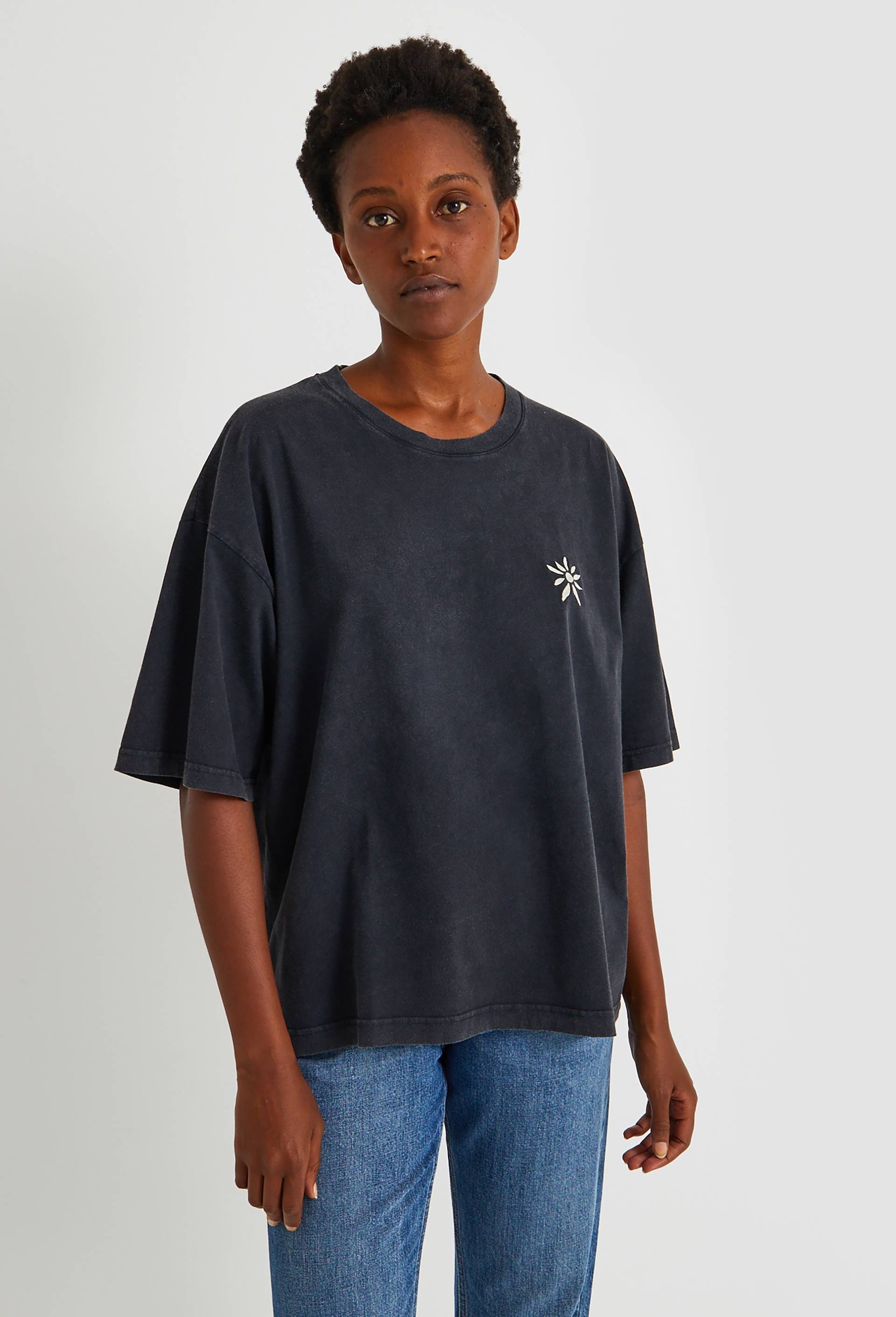 T-shirt avec broderie, Noir, large image number 0