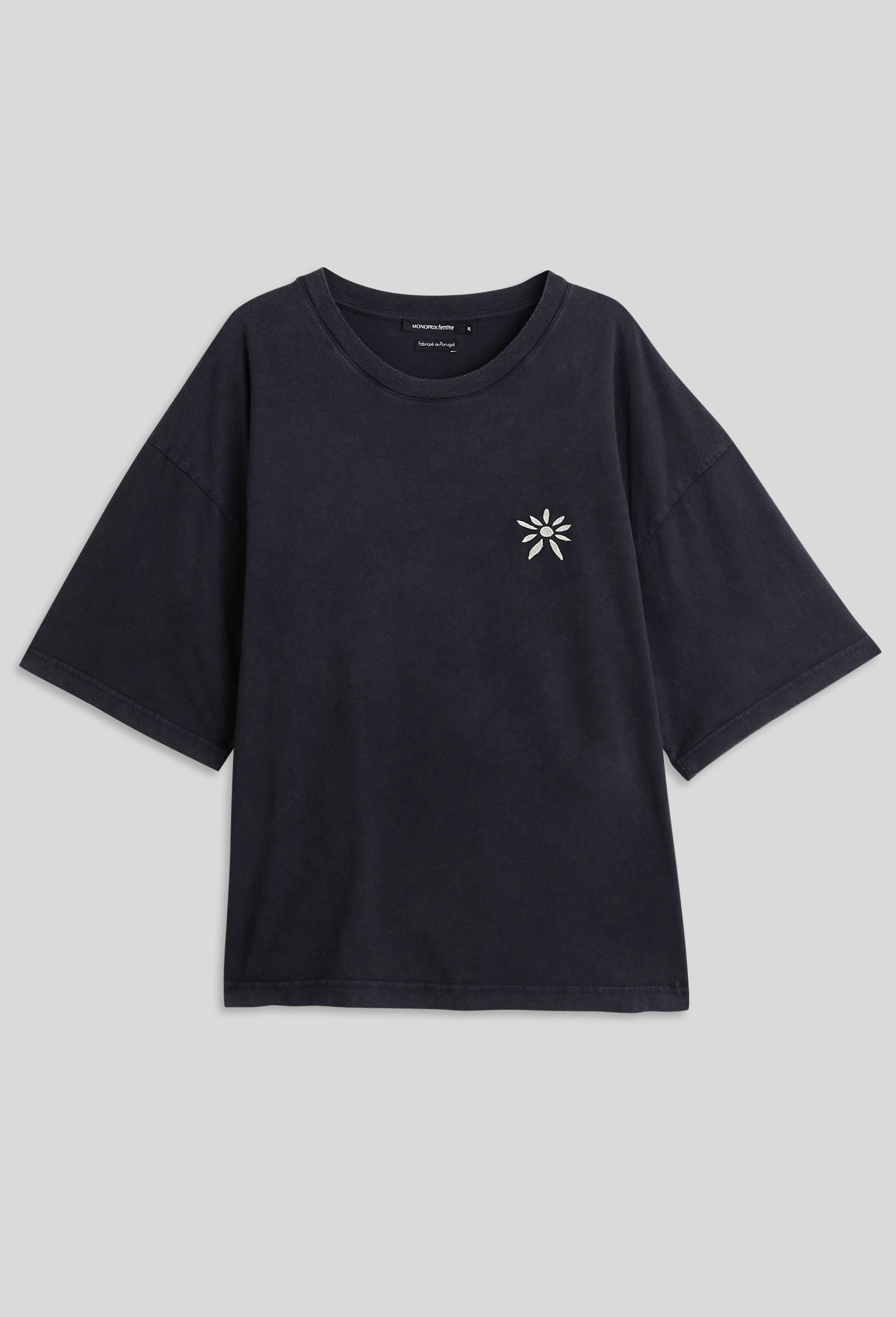 T-shirt avec broderie, Noir, large image number 2.0