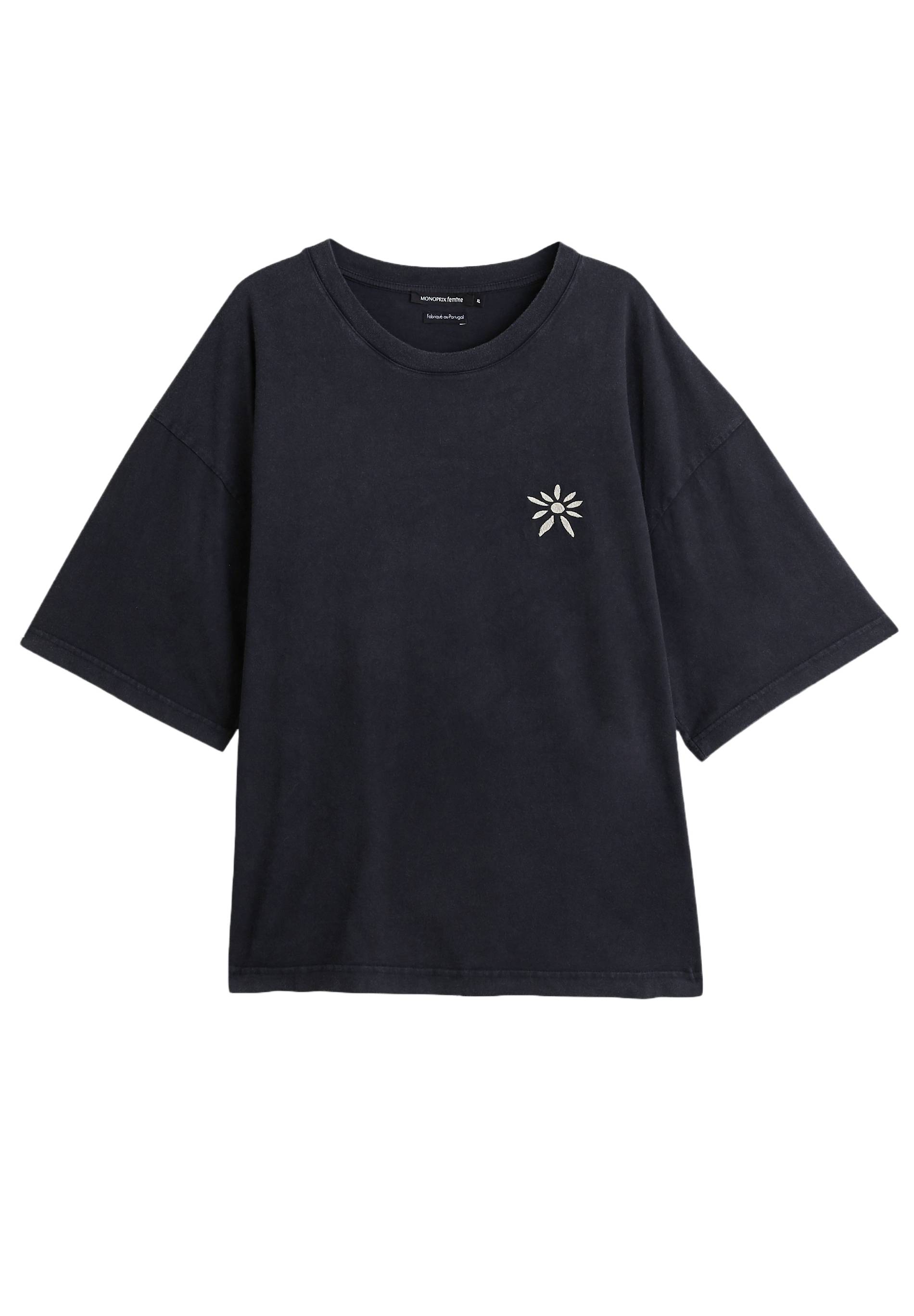 T-shirt avec broderie, Noir, large image number 5