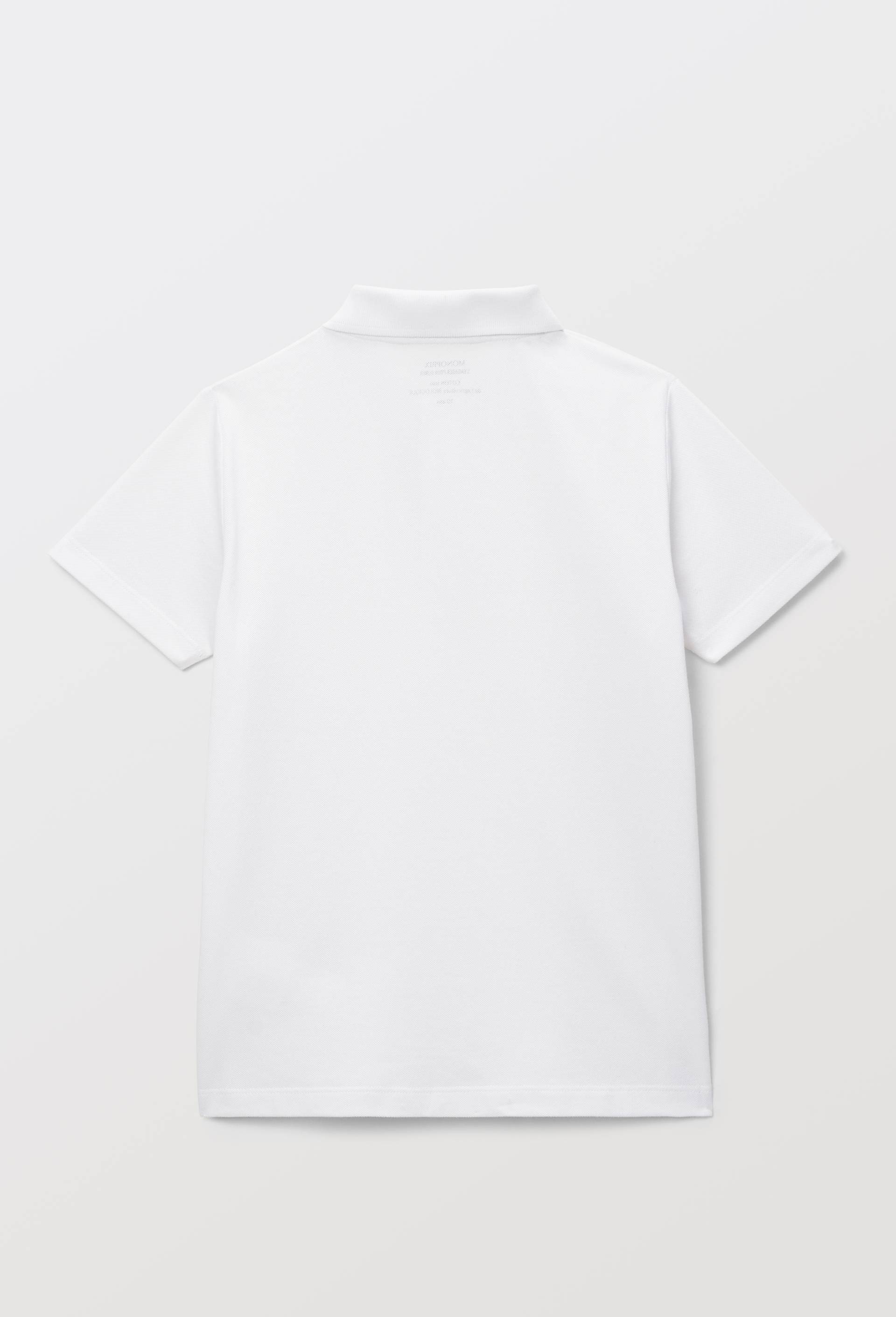 Polo manches courtes uni en coton BIO GOTS, Blanc, large image number 2