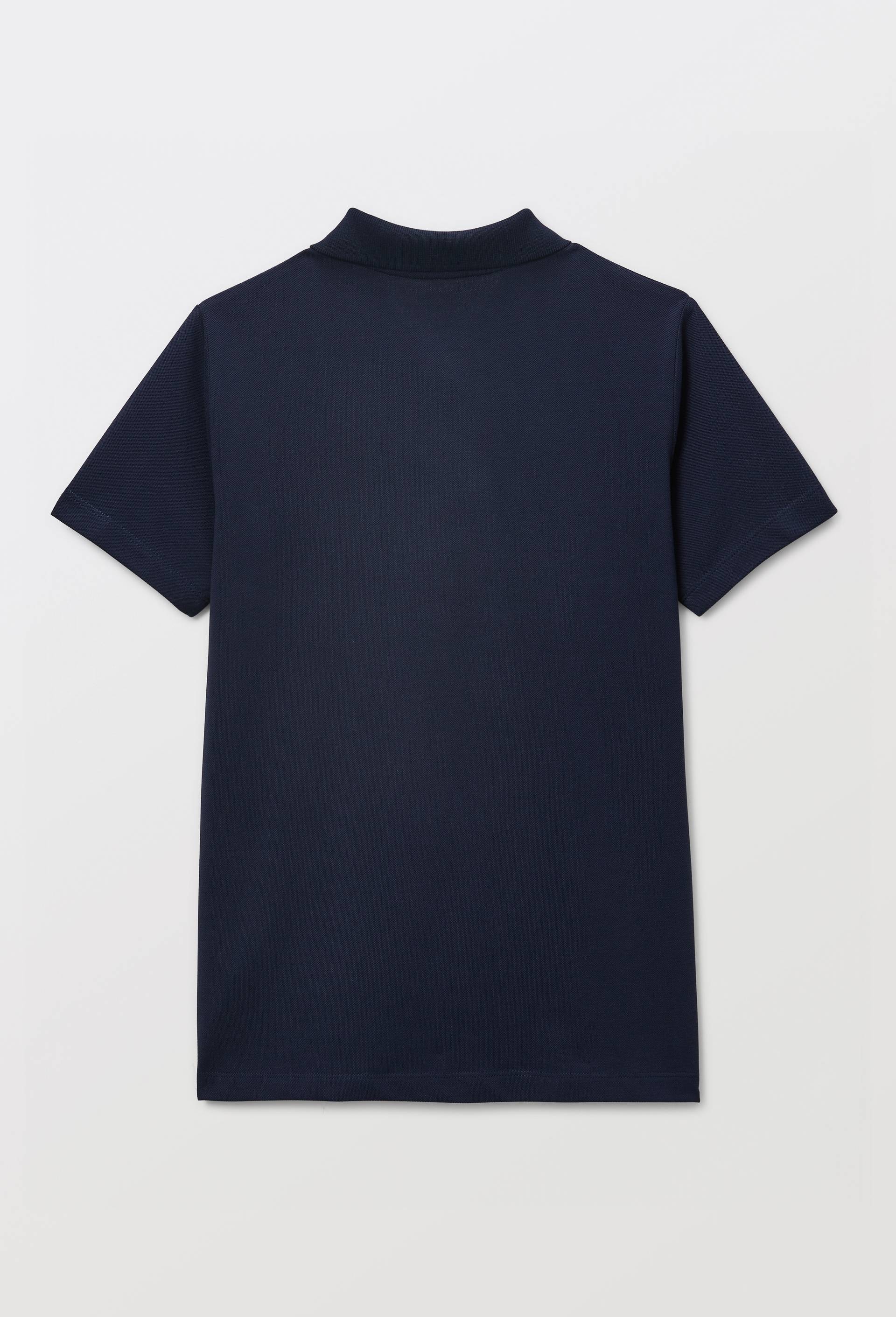 Polo manches courtes uni en coton BIO GOTS, Bleu fonc&eacute;, large image number 2