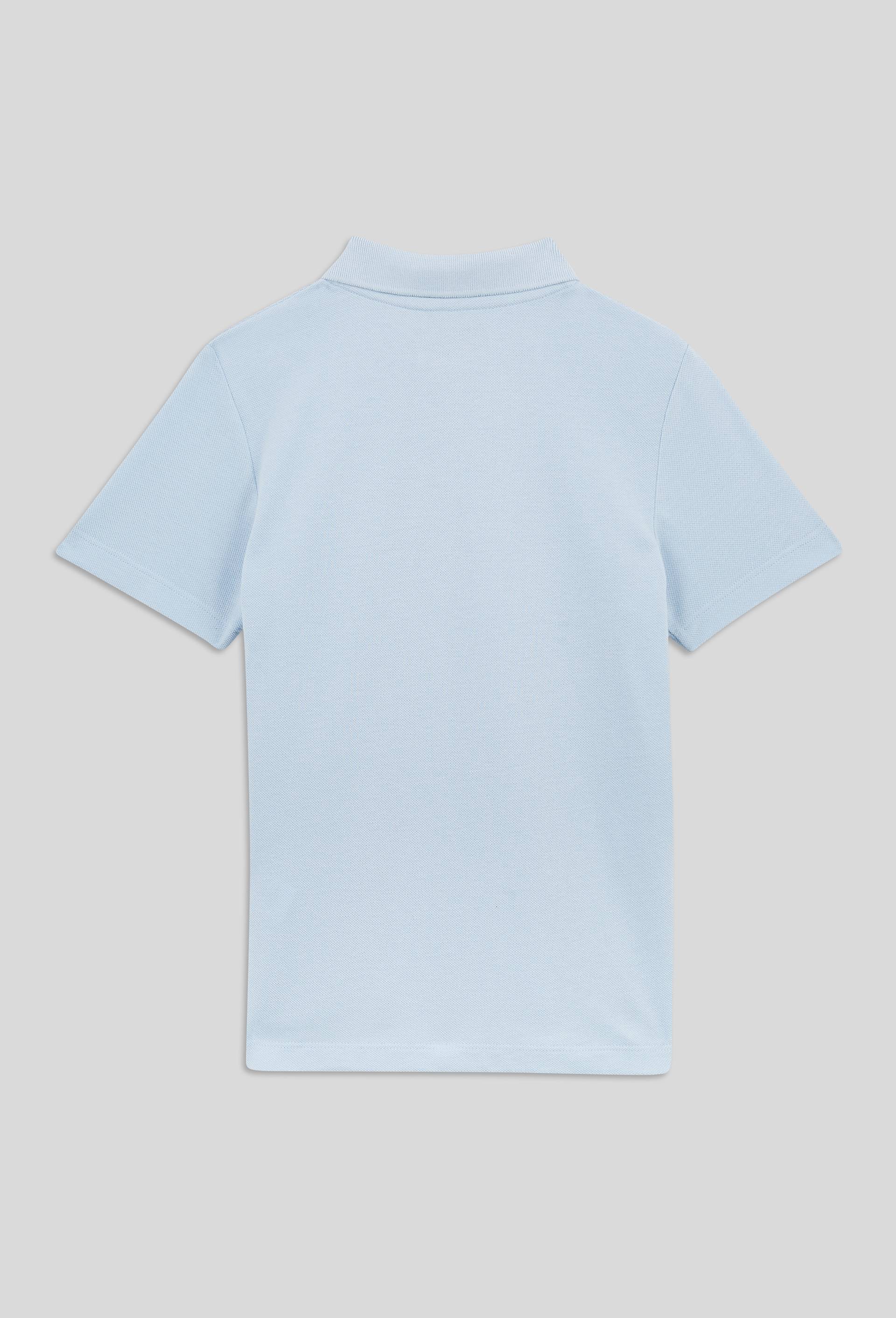 Polo manches courtes uni en coton BIO GOTS, Bleu clair, large image number 1.0