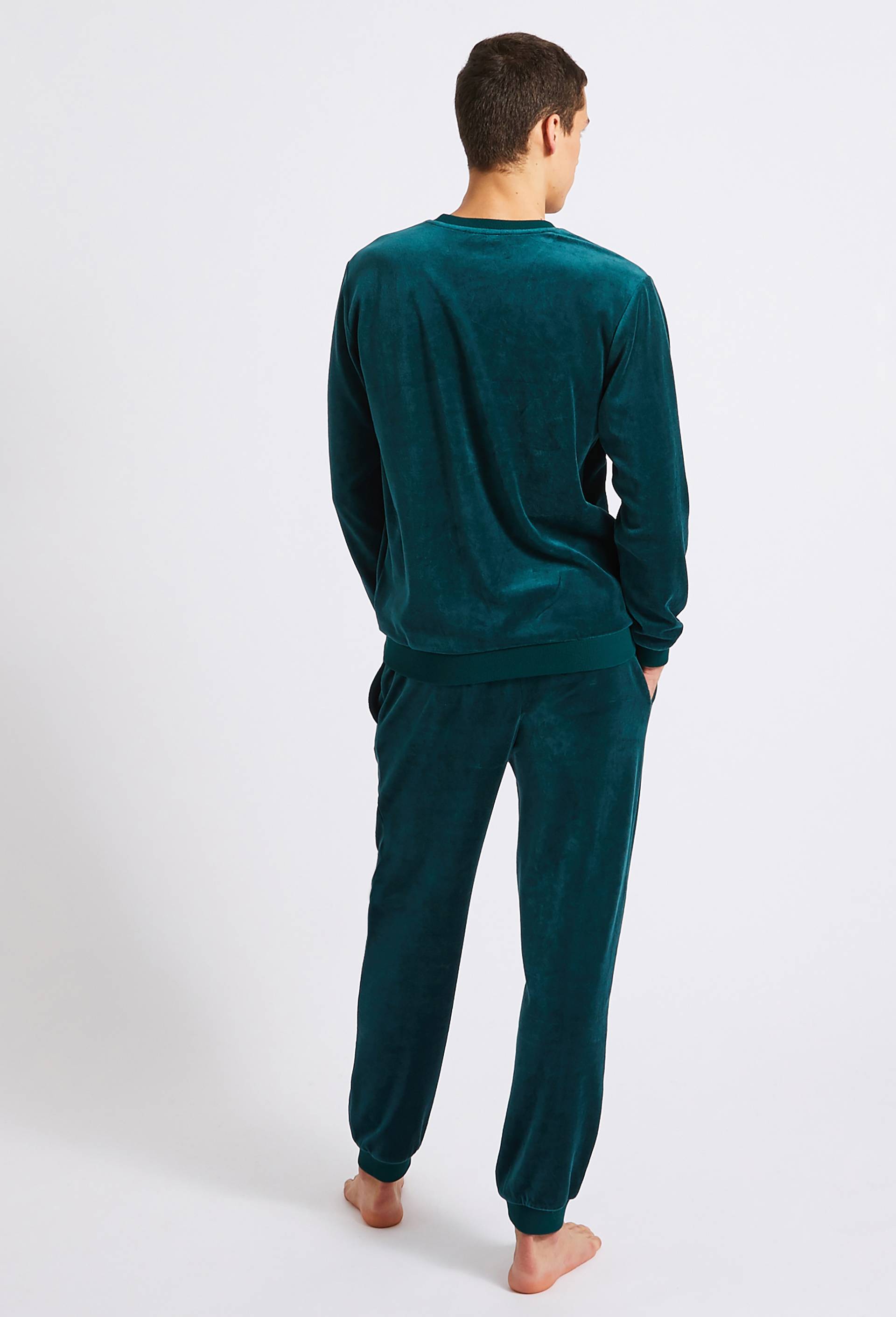 Ensemble de pyjama en velours, Vert fonc&eacute;, large image number 1