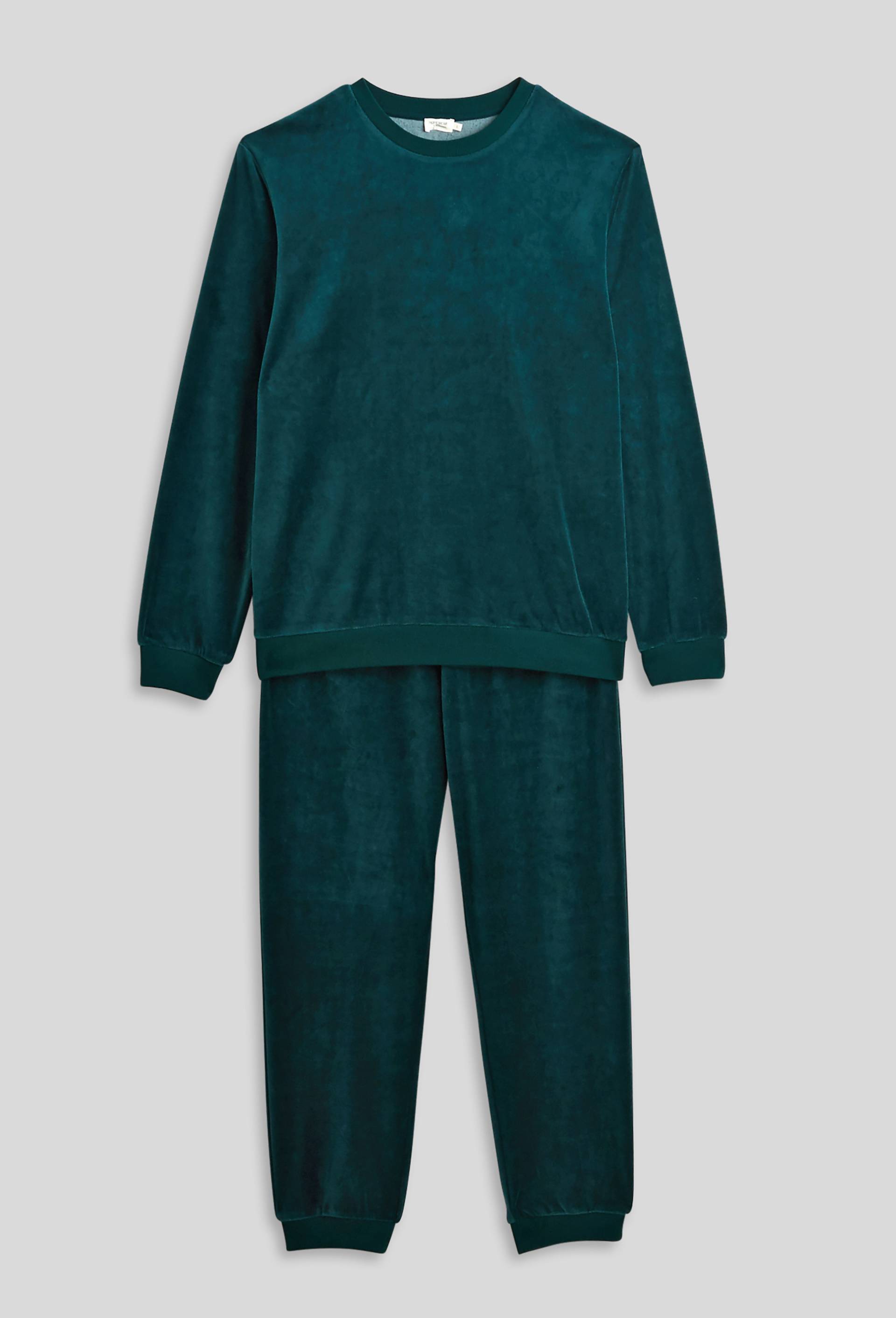 Ensemble de pyjama en velours, Vert fonc&eacute;, large image number 2