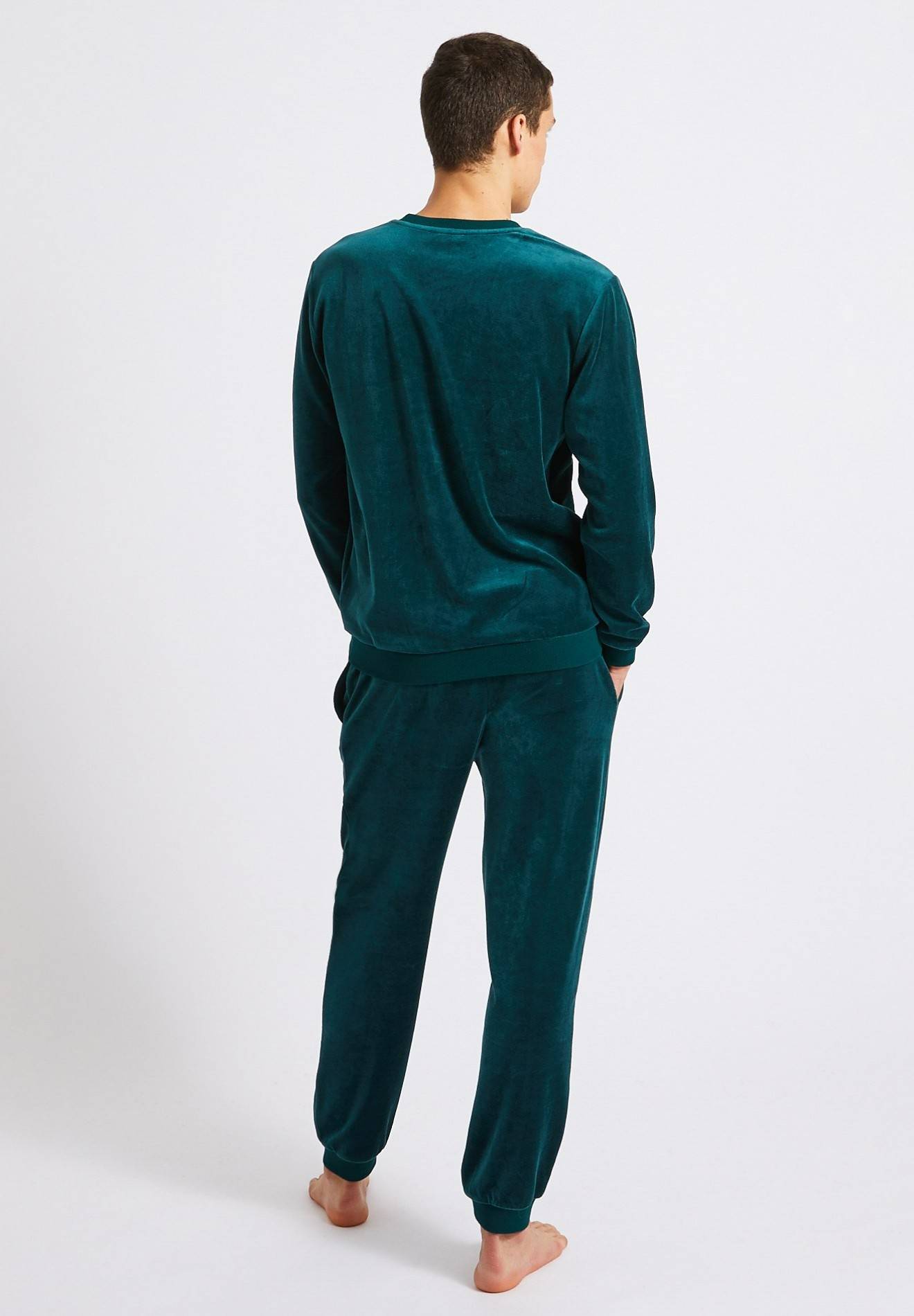Ensemble de pyjama en velours, Vert fonc&eacute;, large image number 4