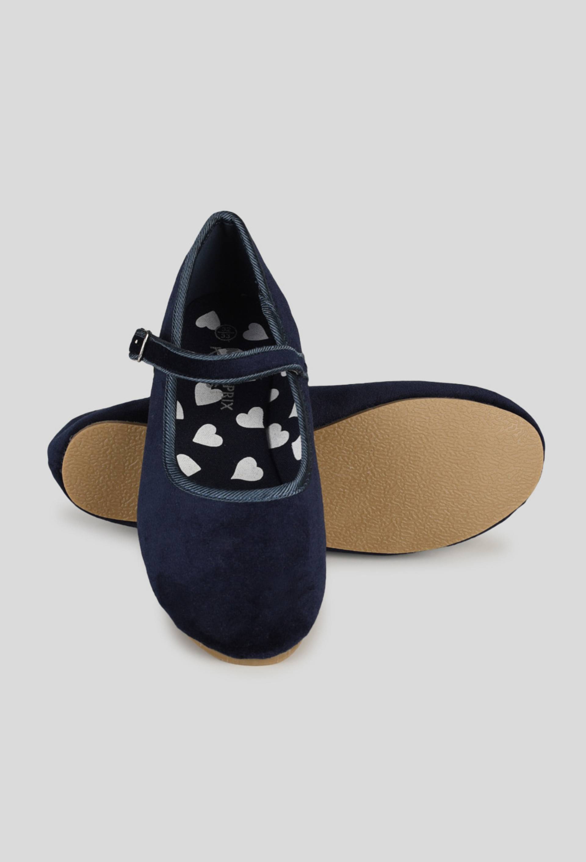 Ballerines en velours, Bleu fonc&eacute;, large image number 1