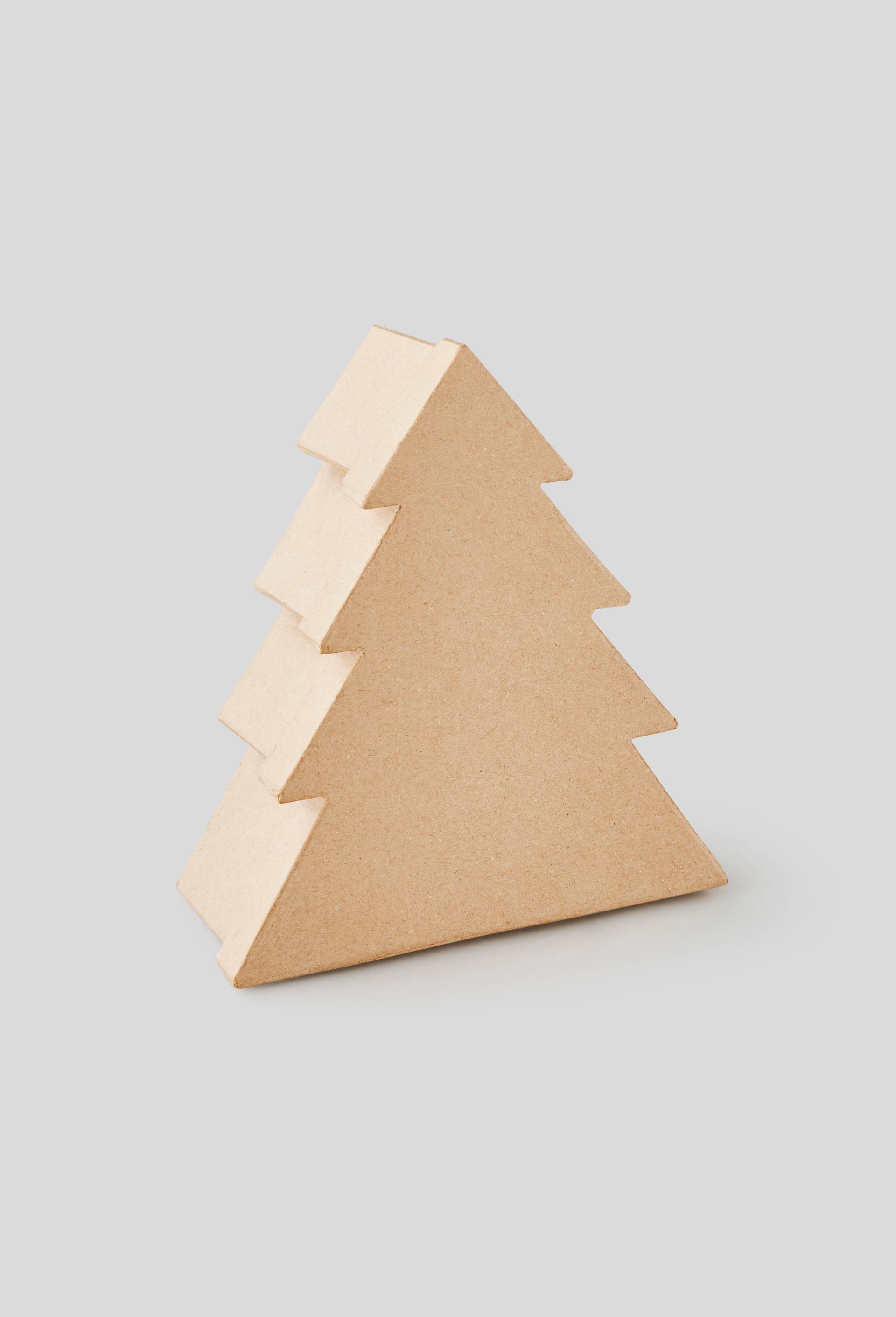 Boîte sapin à décorer, carton, 20,5 x 18,5 x 8,7 cm, Brun clair, large image number 0.0
