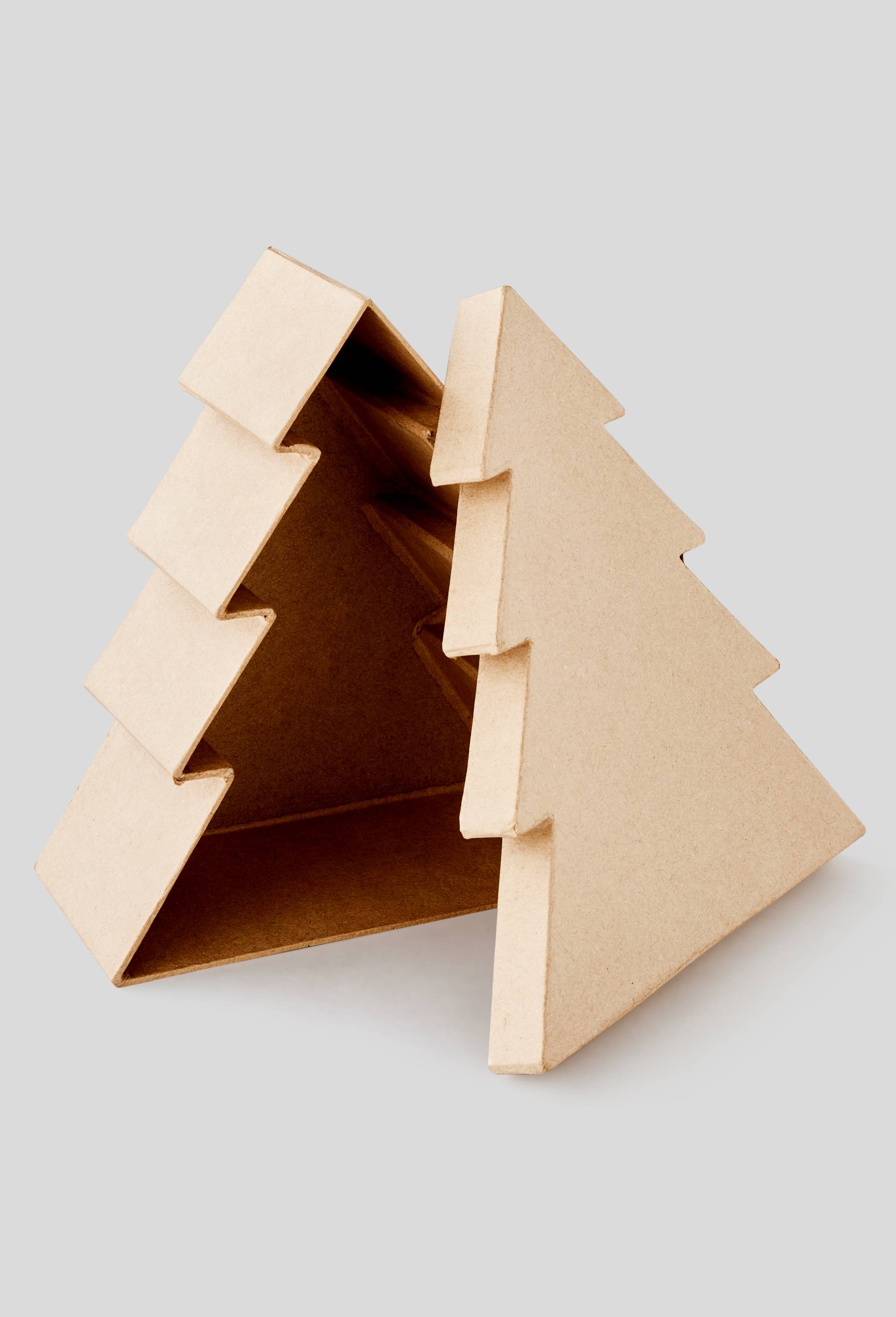 Boîte sapin à décorer, carton, 20,5 x 18,5 x 8,7 cm, Brun clair, large image number 1