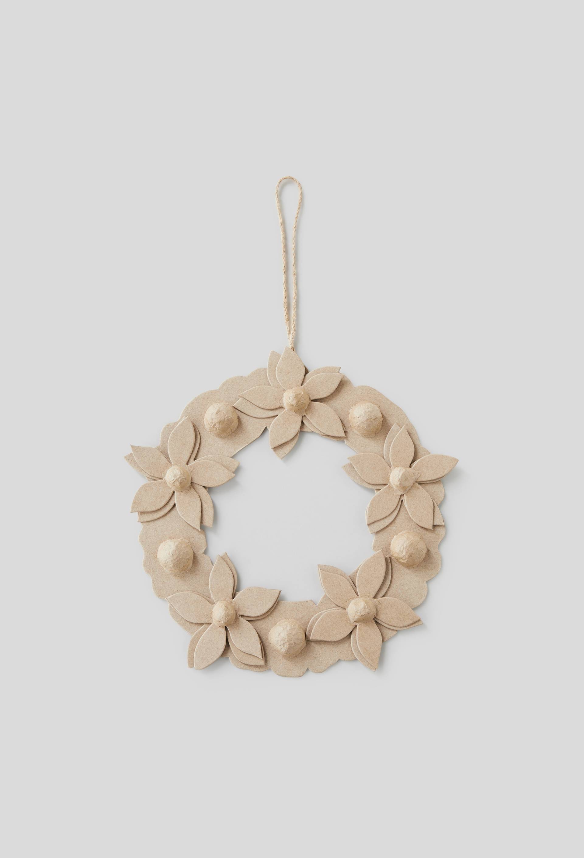 Couronne de fleur à décorer, carton, 29 x 29 x 2 cm, Brun clair, large image number 0.0