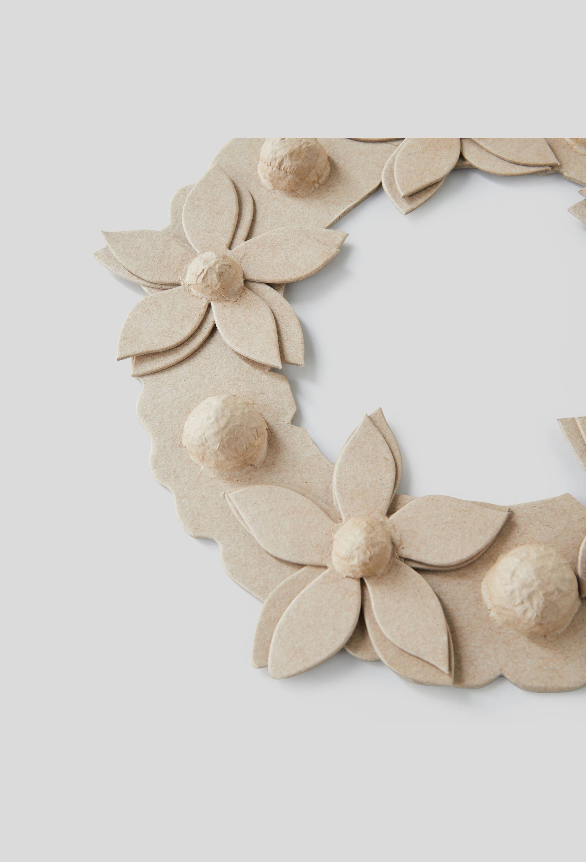 Couronne de fleur à décorer, carton, 29 x 29 x 2 cm, Brun clair, large image number 1