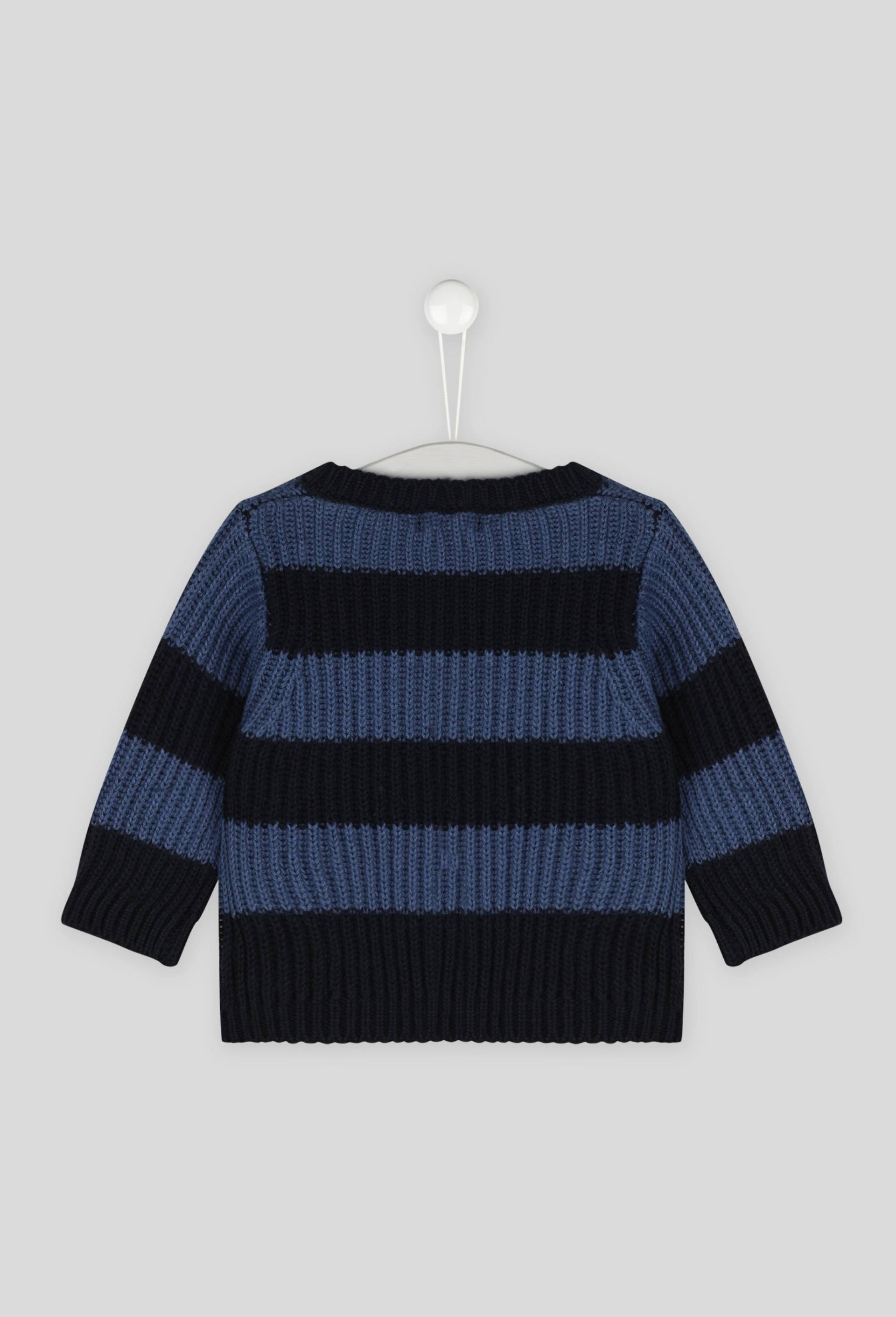 Cardigan rayé certifié Oeko-Tex, contenant de la laine, Bleu foncé, large image number 1