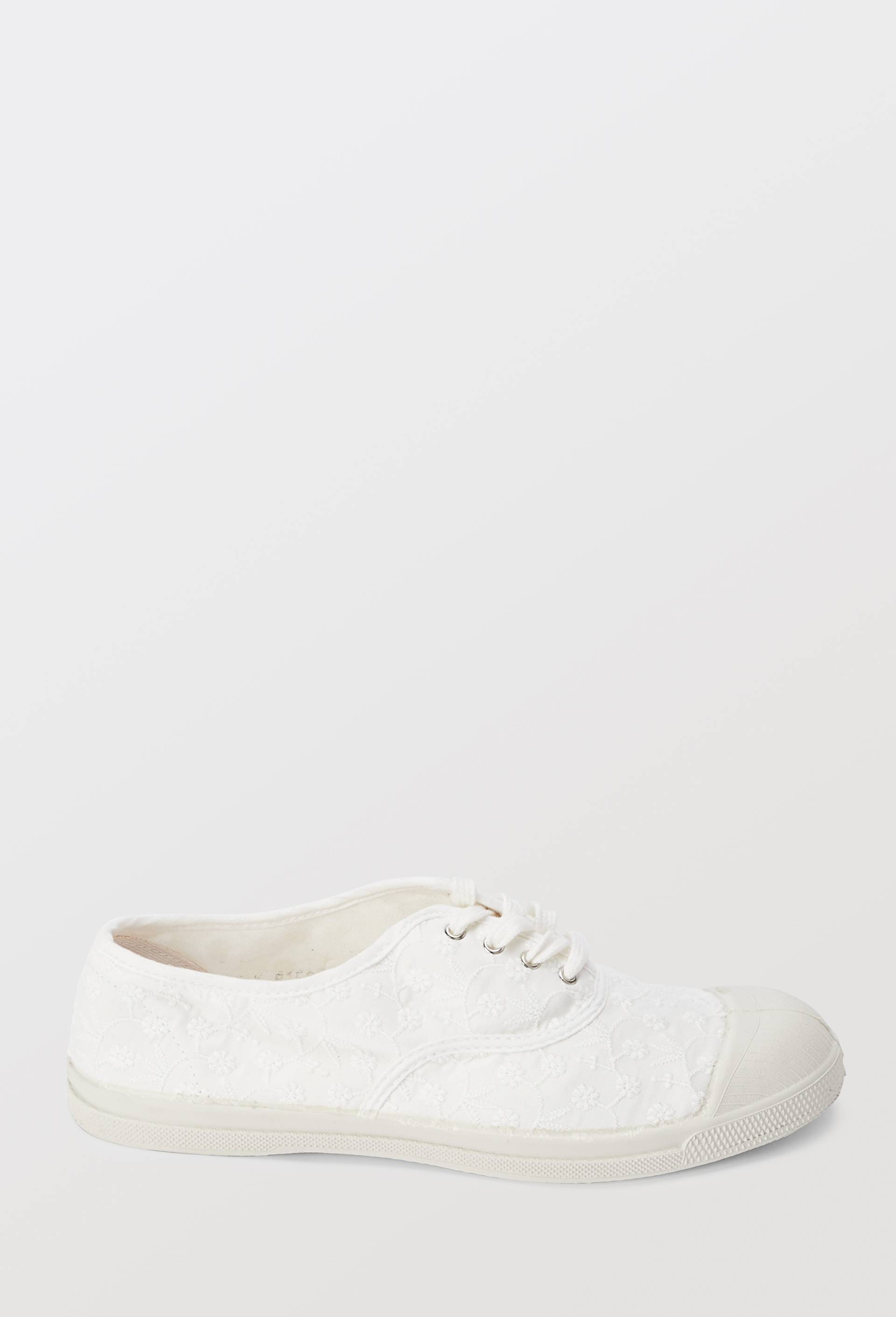 Tennis brodées BENSIMON, Blanc, large image number 0