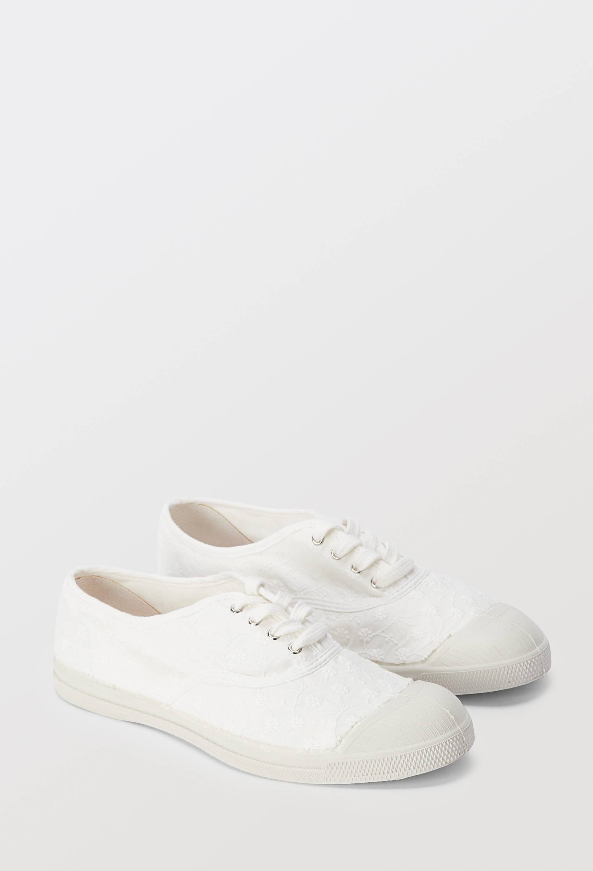 Tennis brodées BENSIMON, Blanc, large image number 1