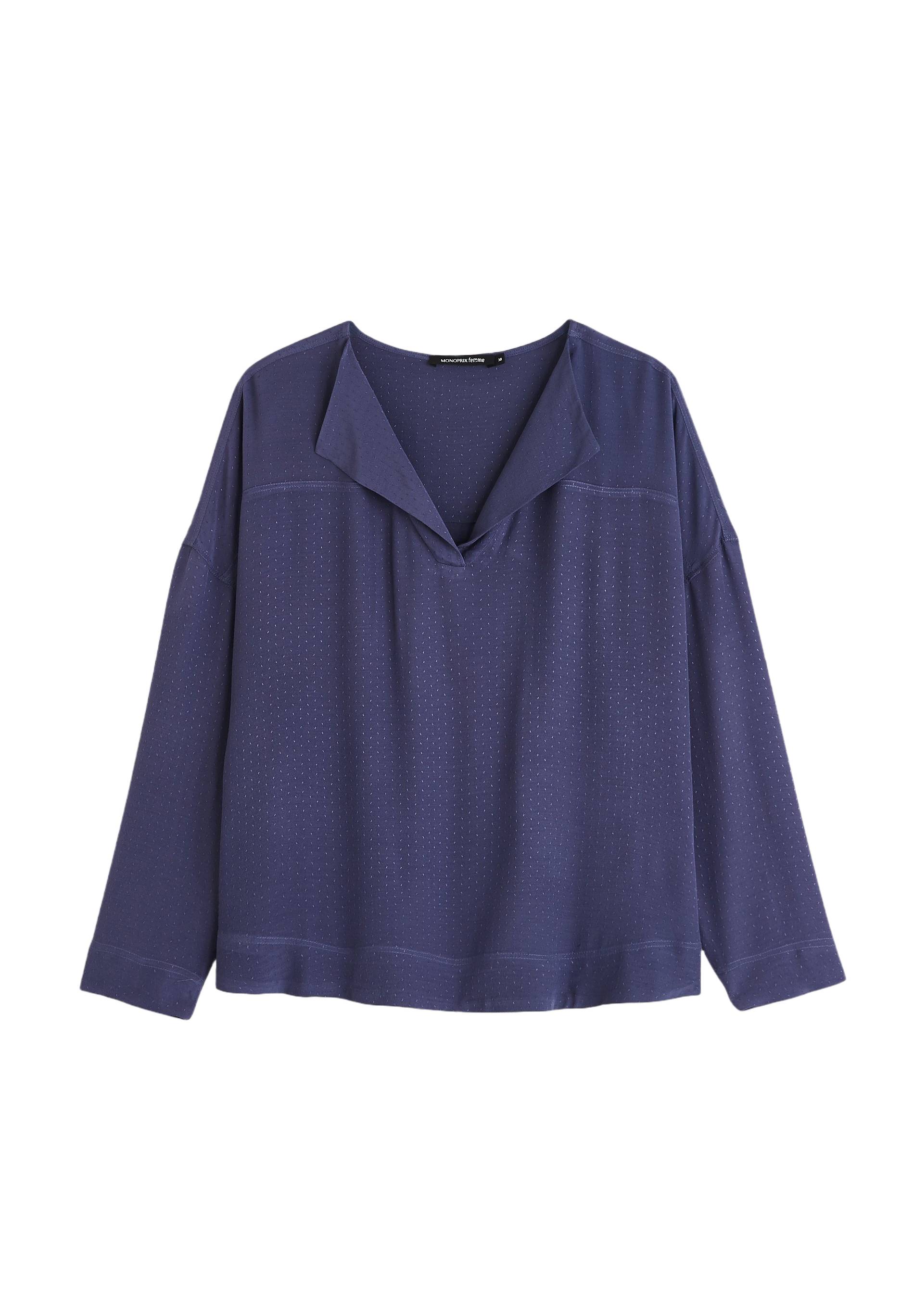 Blouse col en V, Violet, large image number 5