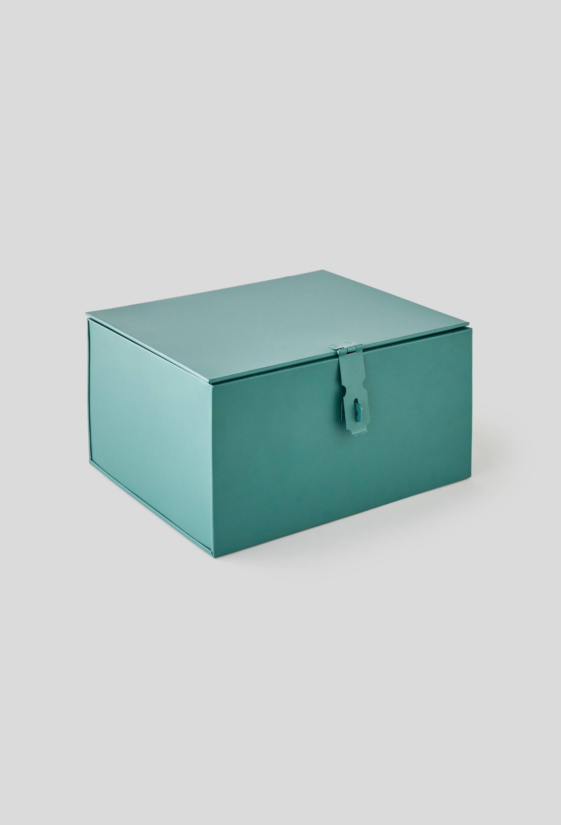 Malle de rangement, 25x21x13cm, en métal, Vert, large image number 0