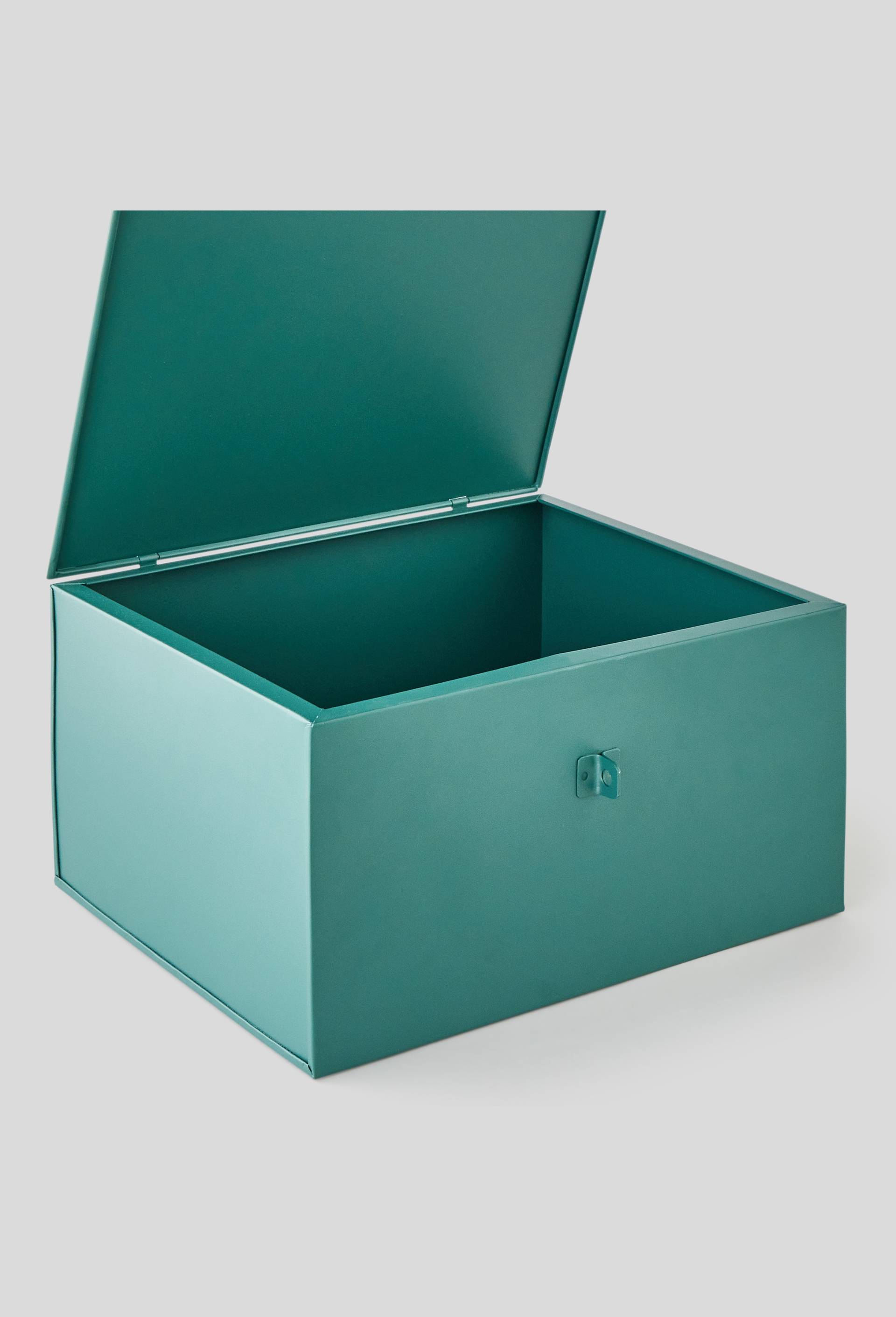 Malle de rangement, 25x21x13cm, en métal, Vert, large image number 1