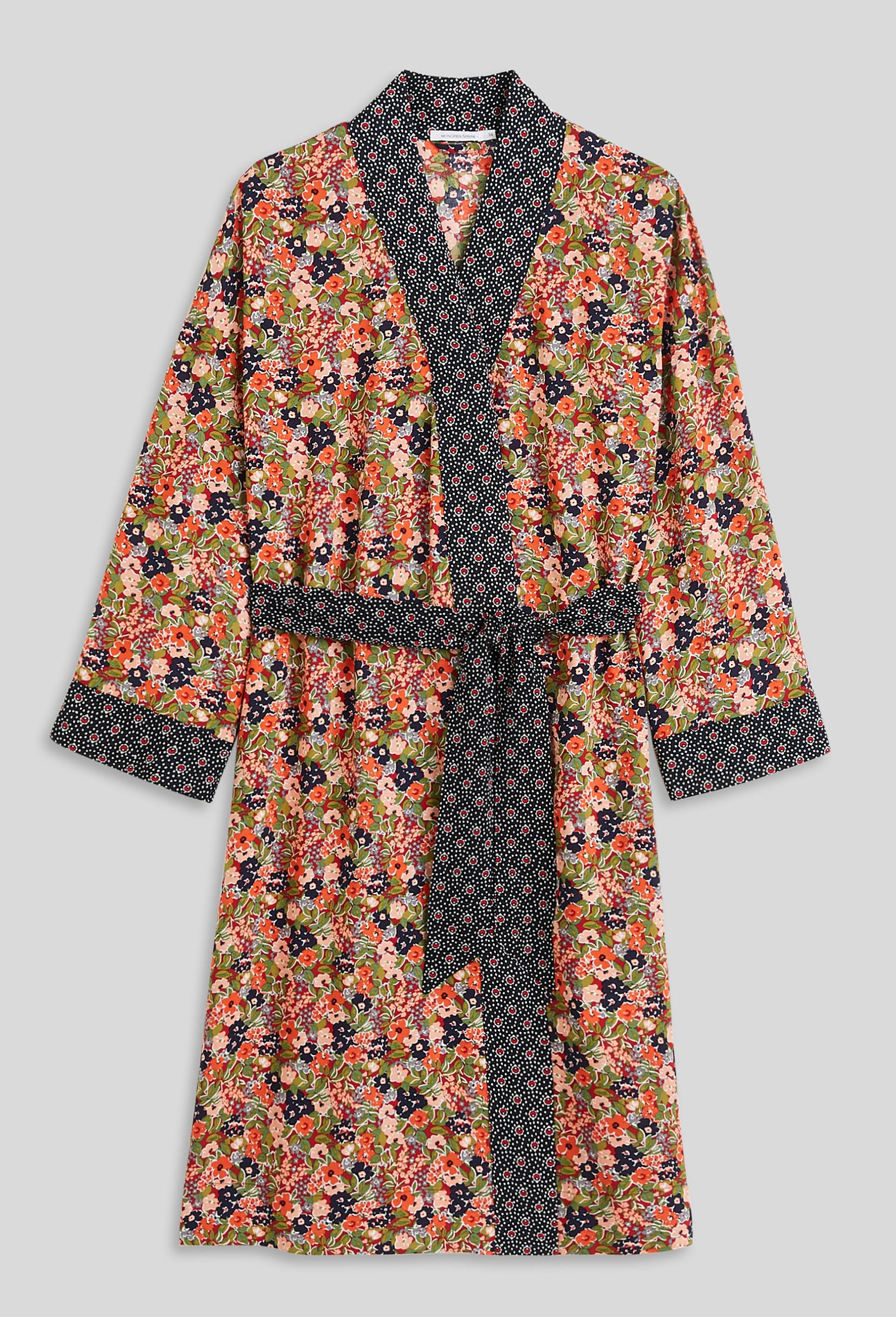 Kimono à imprimés contrastés, Ecovero, Rouge, large image number 2.0