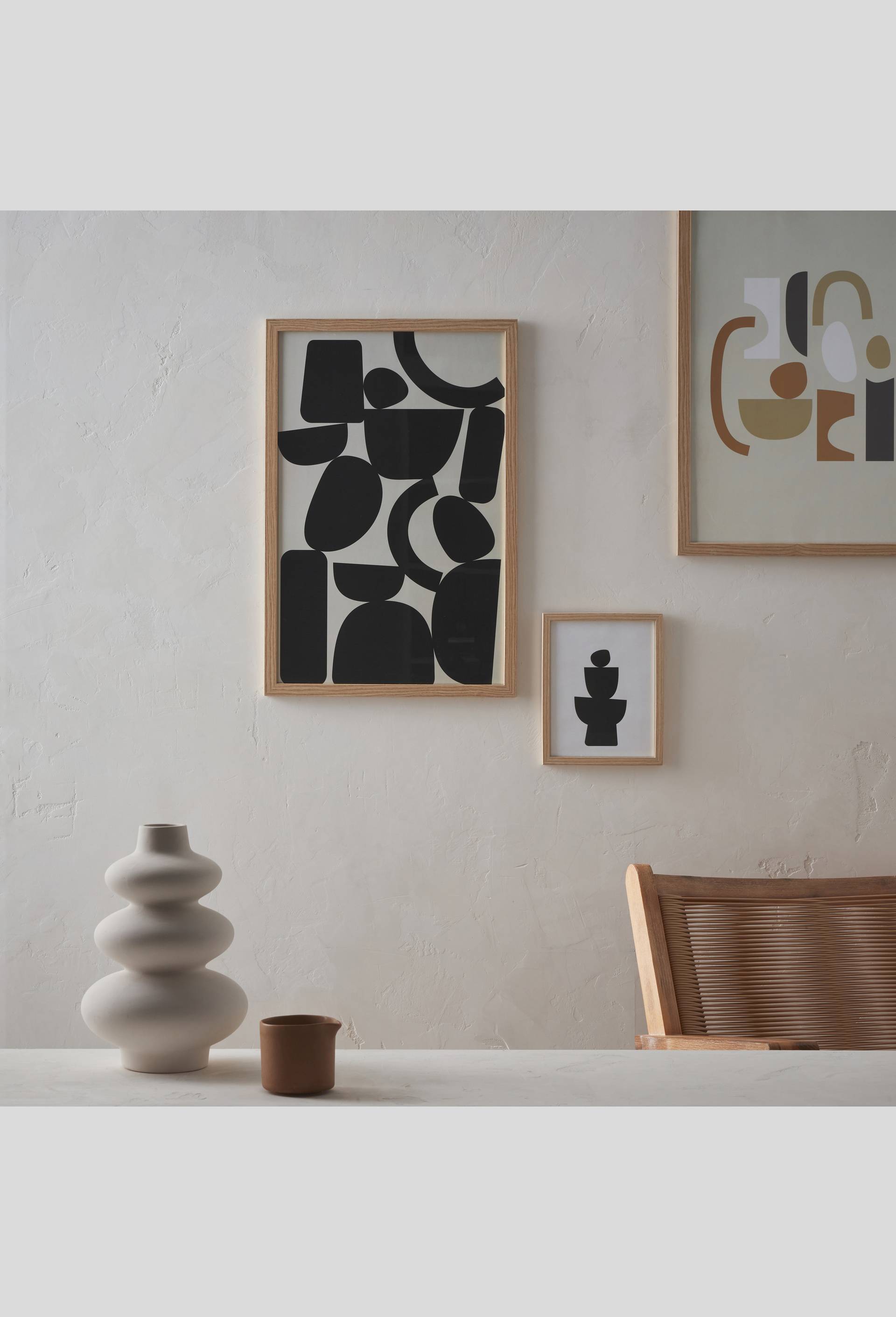 Cadre en bois avec affiche, Beige clair, large image number 2.0