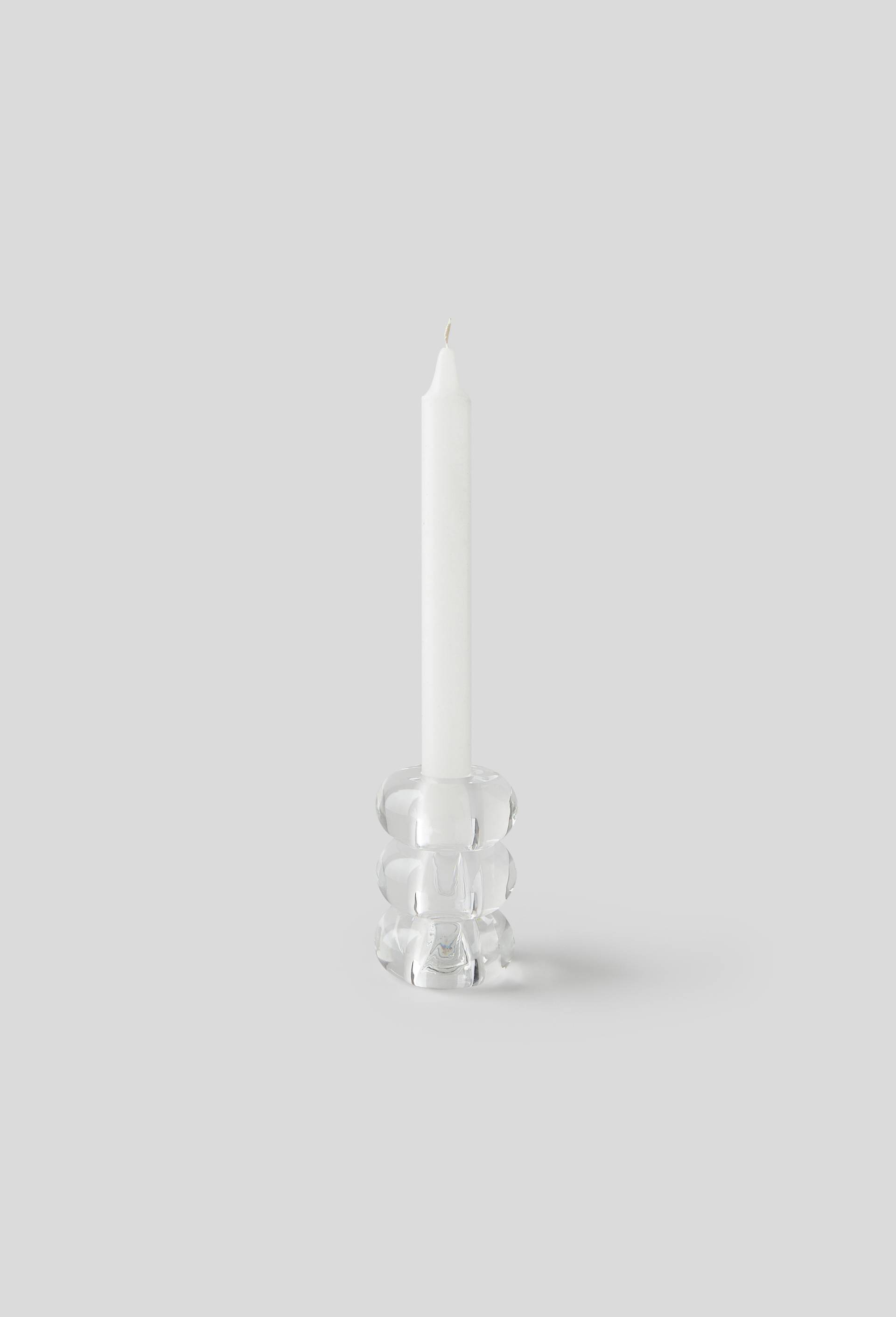 Bougeoir cylindrique bicolore, en cristal, Transparent, swatch image