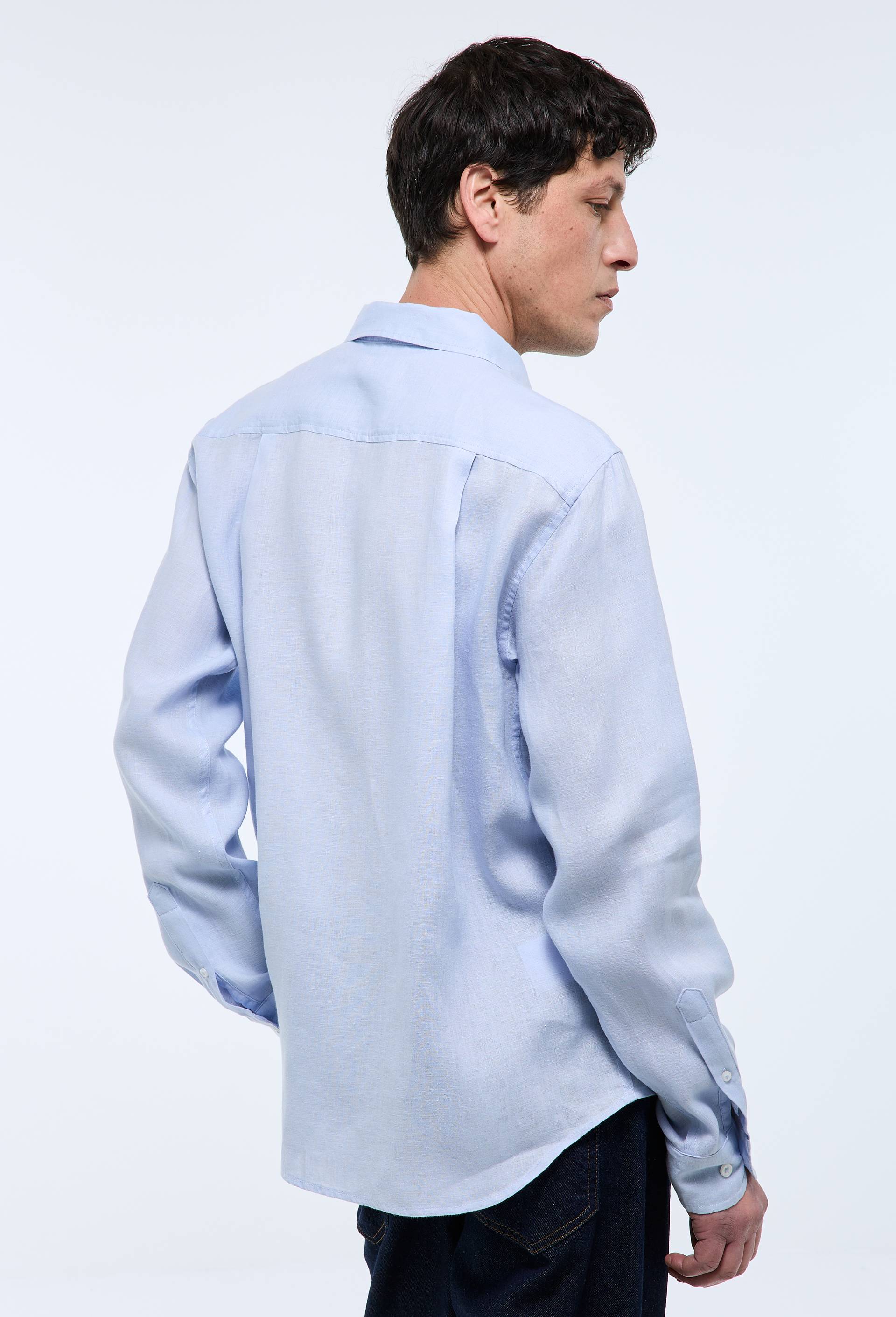 Chemise manches longues en lin, Bleu clair, large image number 2.0