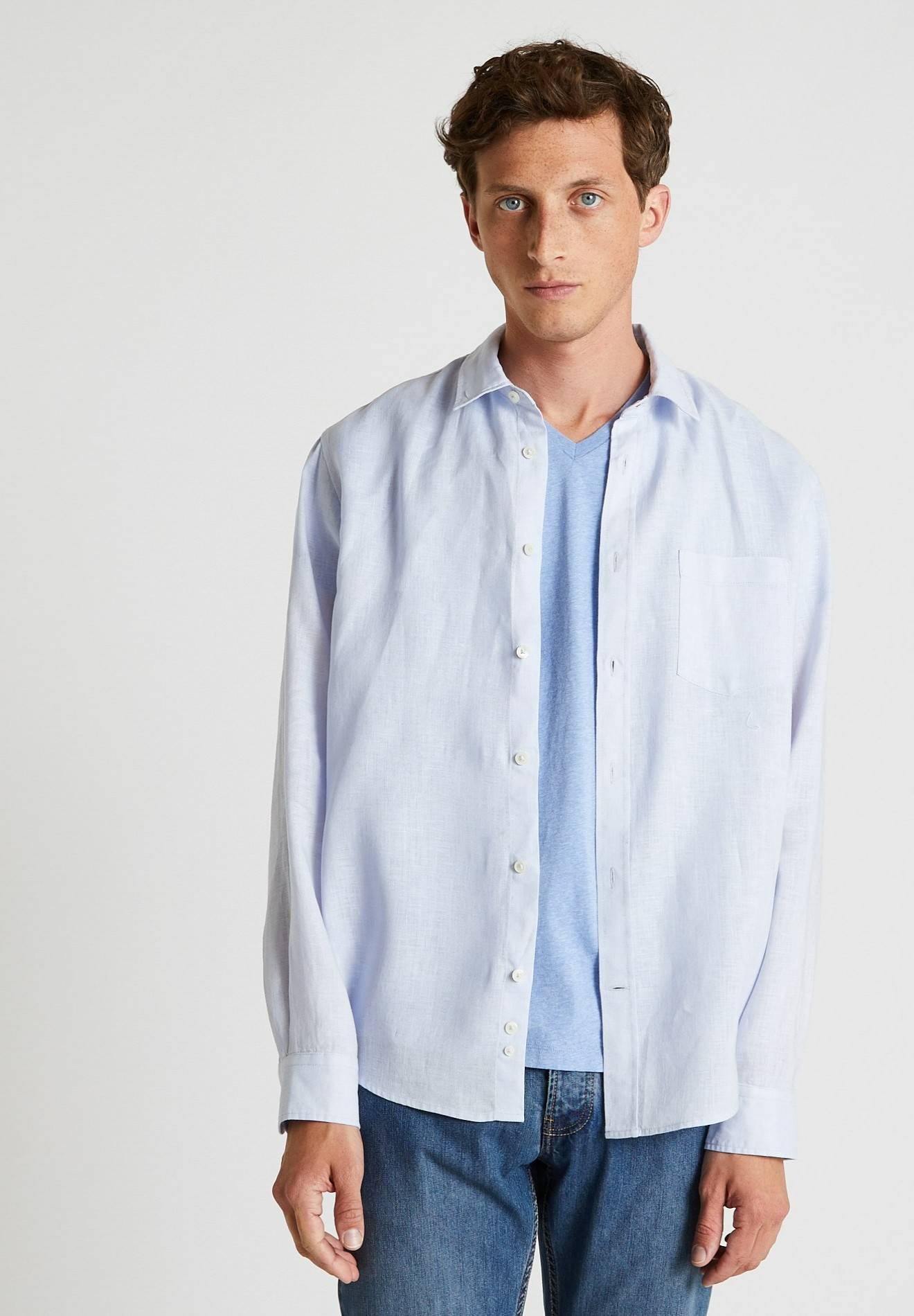 Chemise manches longues en lin, Bleu clair, large image number 4