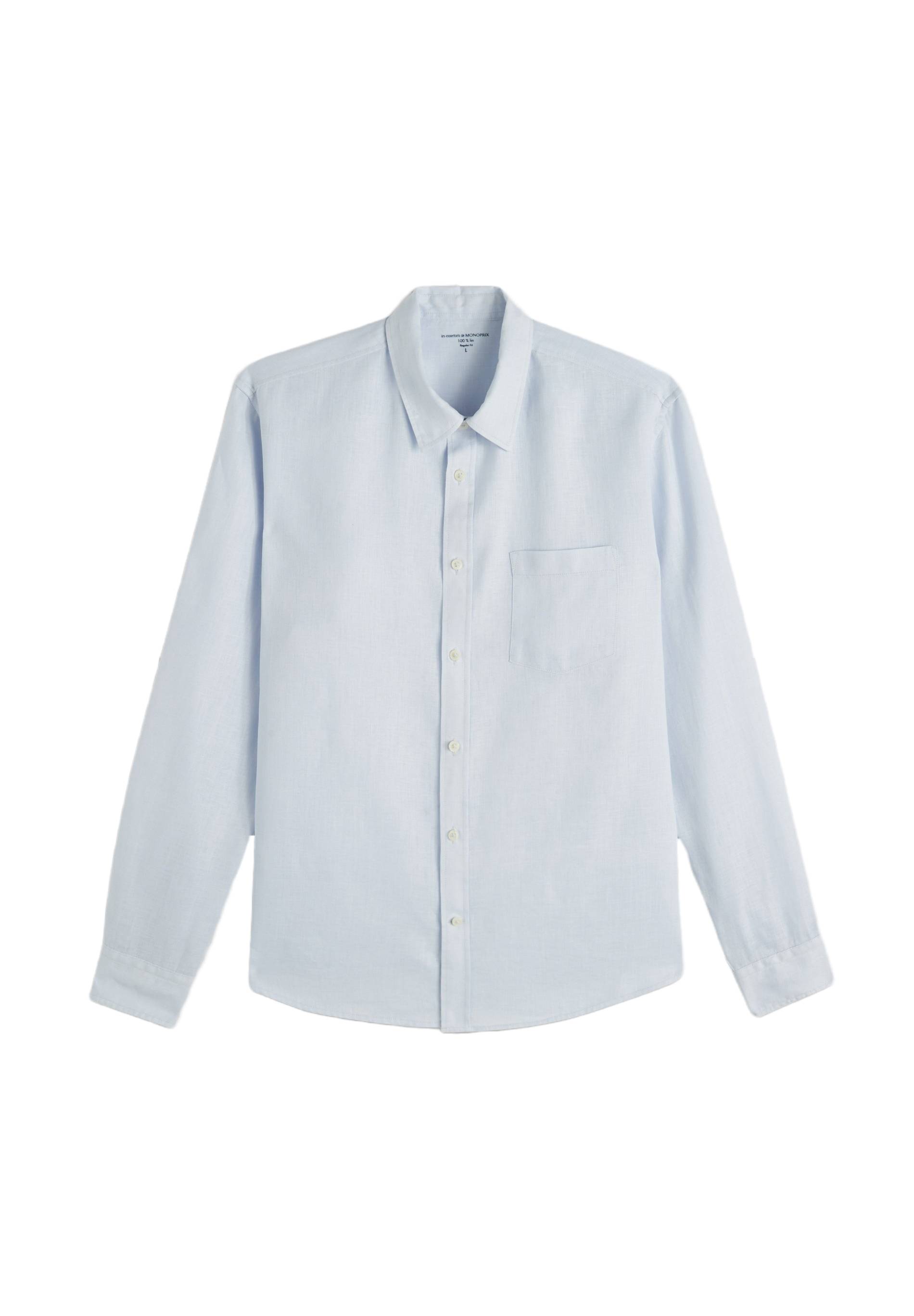Chemise manches longues en lin, Bleu clair, large image number 6