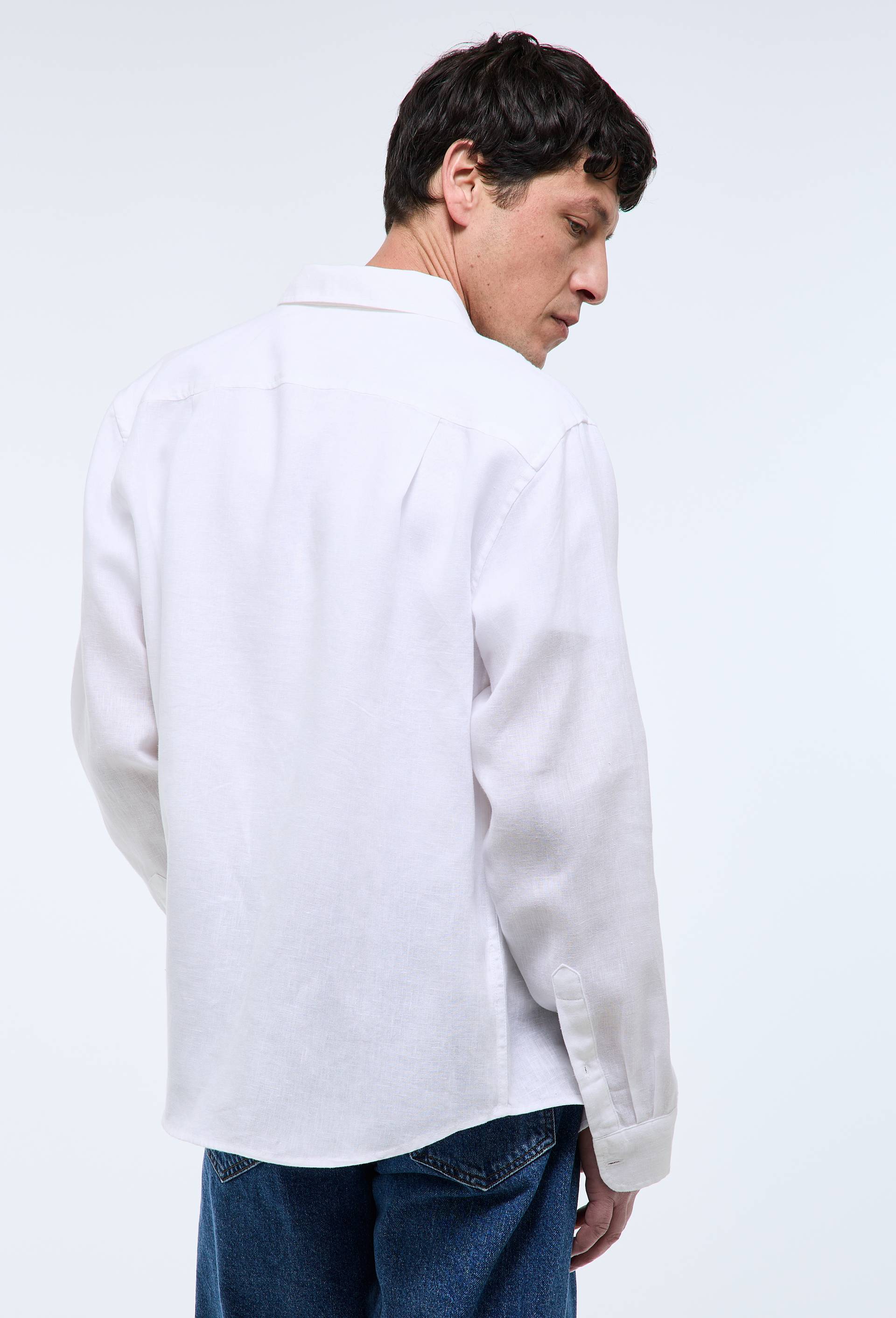 Chemise manches longues en lin, Blanc, large image number 2.0
