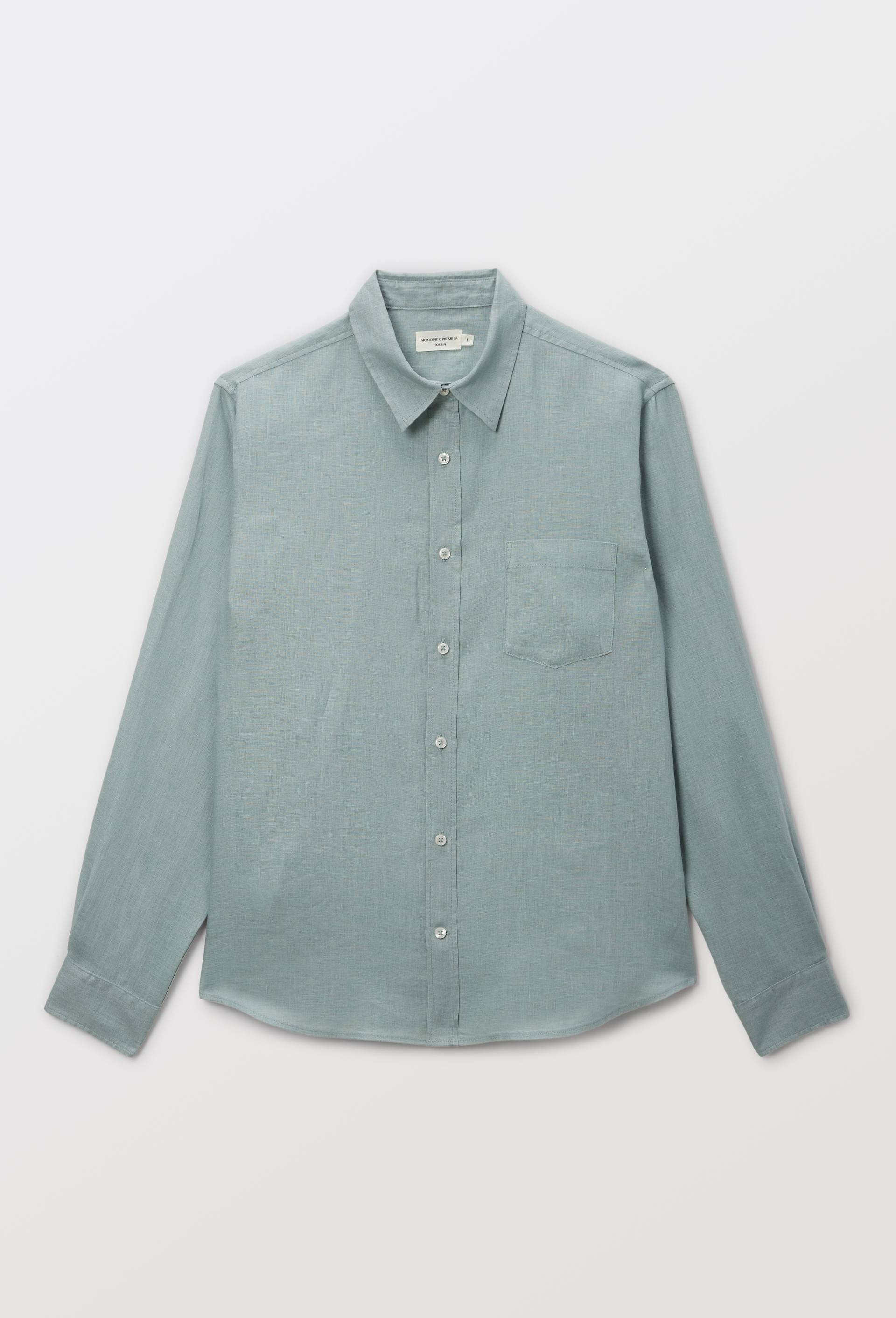 Chemise manches longues en lin, Vert clair, large image number 2.0
