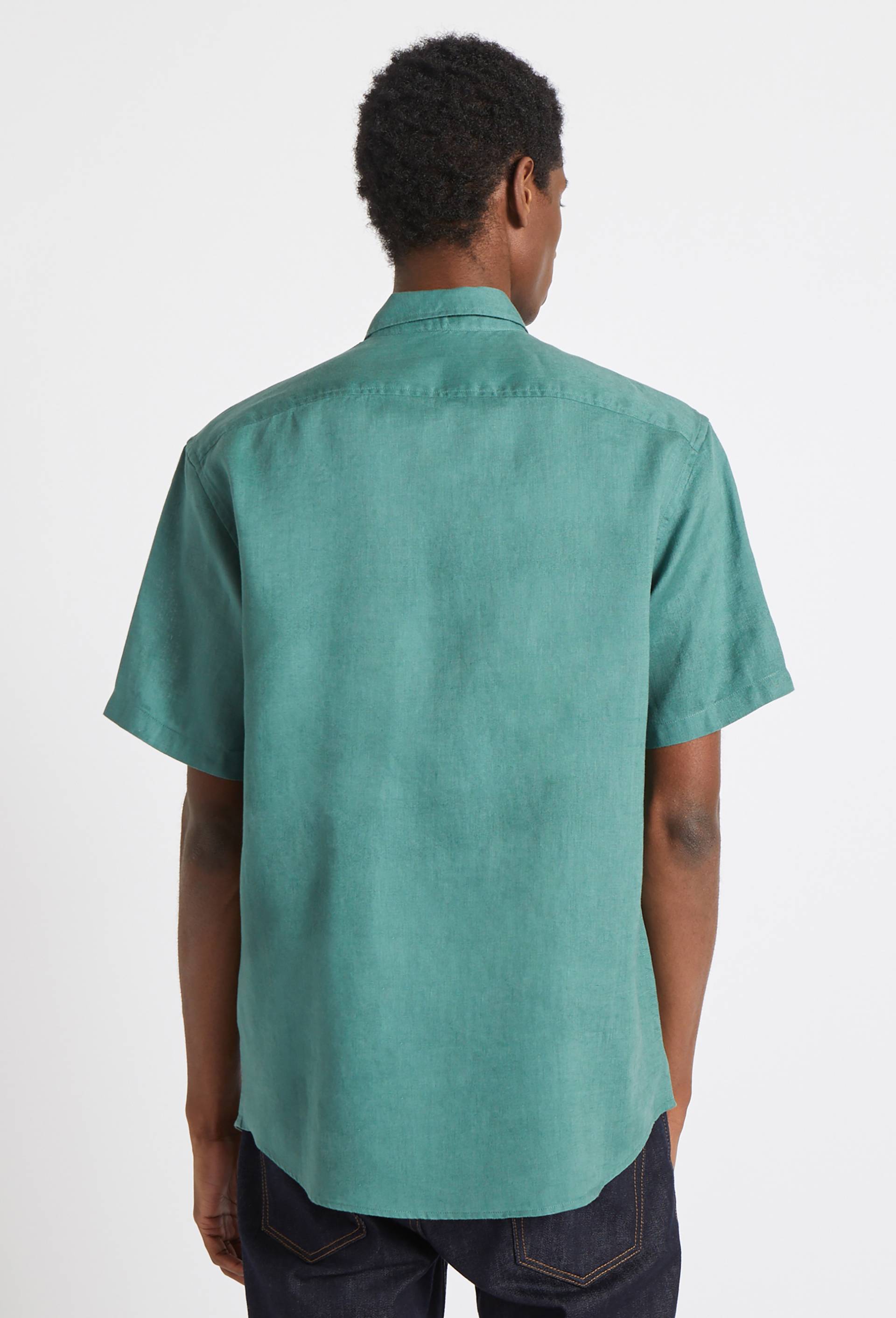 Chemise manches courtes en lin, Vert, large image number 1